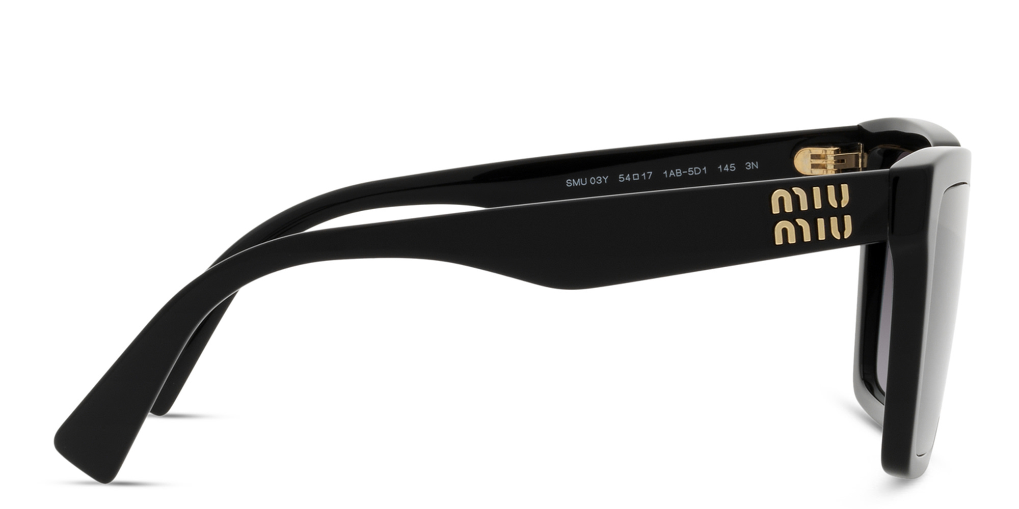نظارات شمسية مربّعة كبيرة الحجم من ميو ميو بلون أسود - صورة المنتج 3