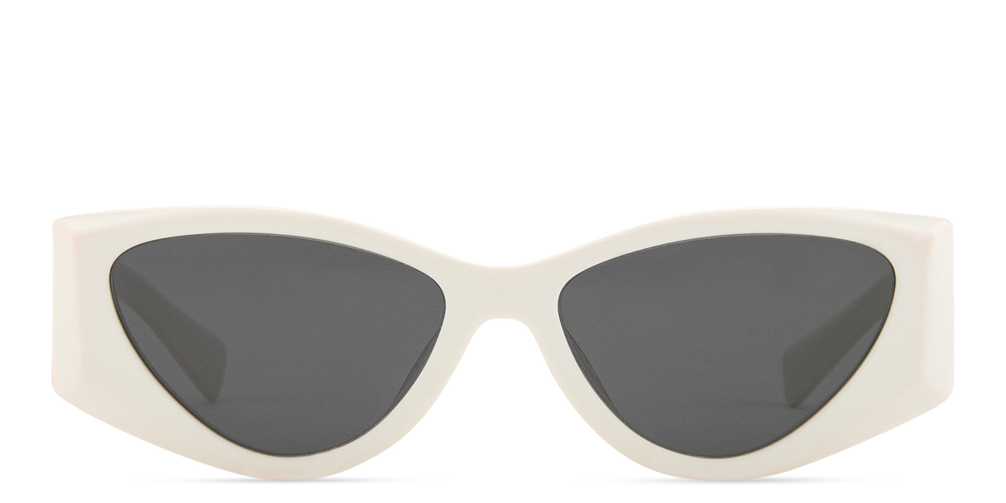 Shop MIU MIU Vertical Logo Cat-Eye Sunglasses in White online.