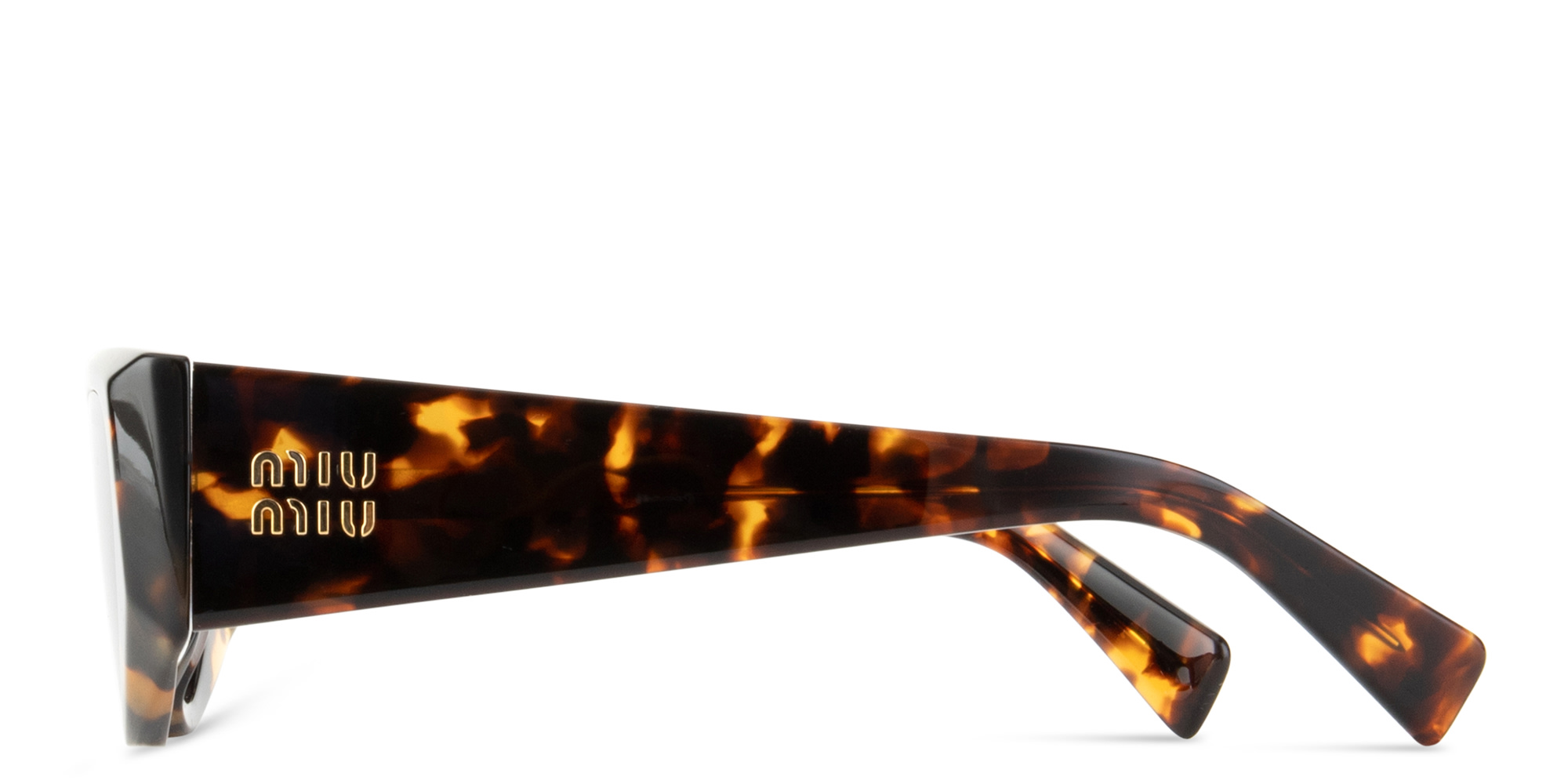 Shop MIU MIU Vertical Logo Cat-Eye Sunglasses in Tortoise online.