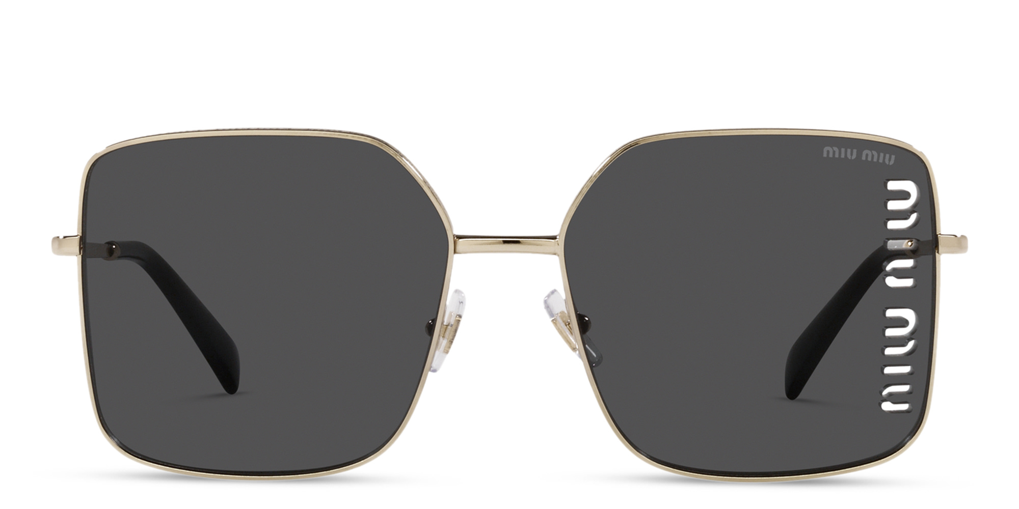 MIU MIU Oversized Square Sunglasses in Pale Gold – Product Photo 1
