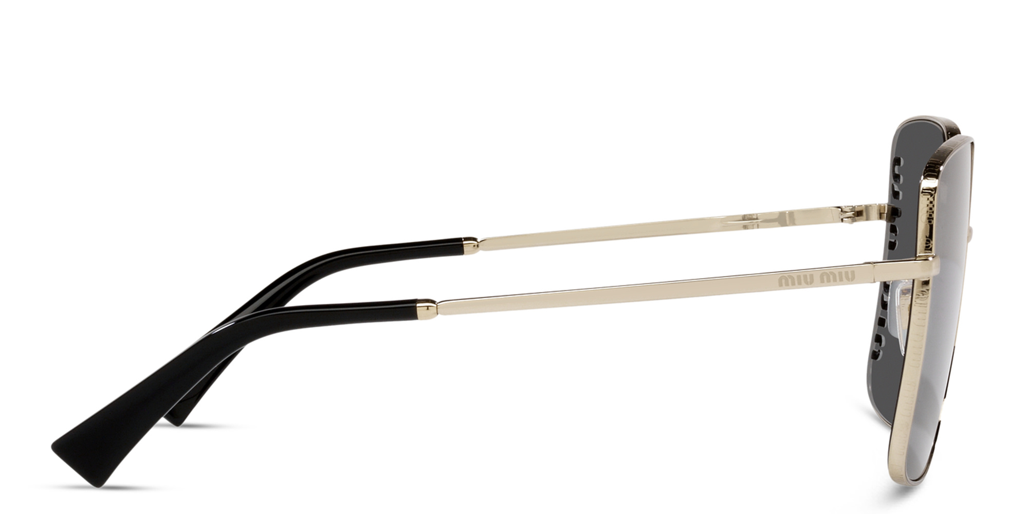 MIU MIU Oversized Square Sunglasses in Pale Gold – Product Photo 3