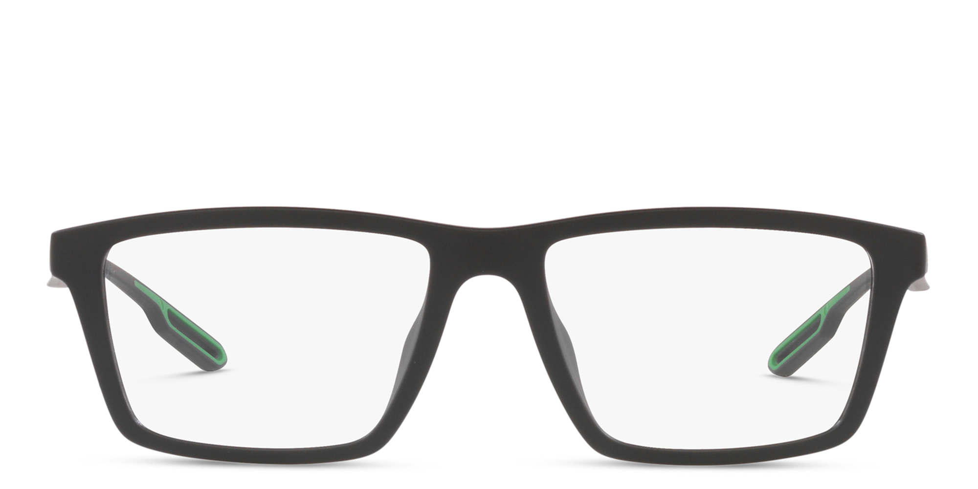 Emporio Armani Wide Rectangle Eyeglasses in Matte Black – Product Photo 1