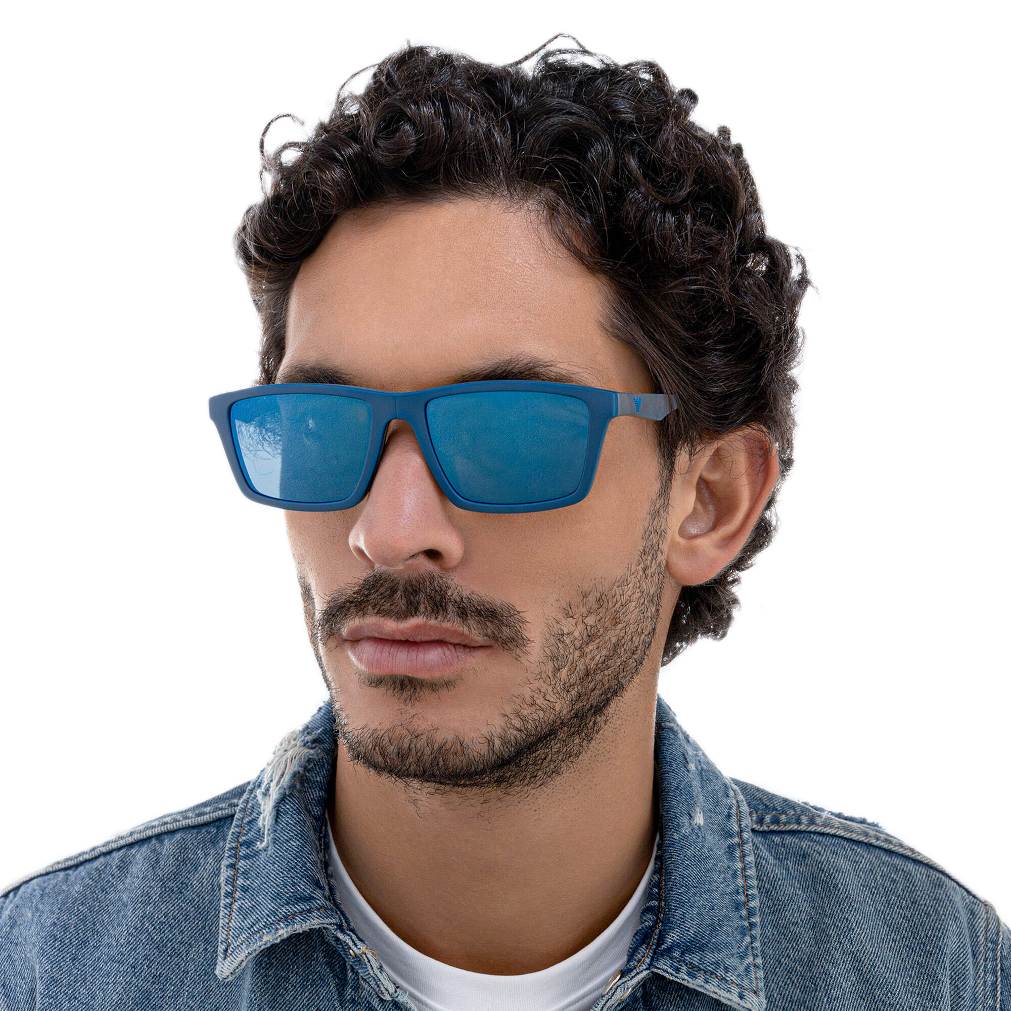 Emporio Armani Wide Rectangle Eyeglasses in Matte Grey – Product Photo 17