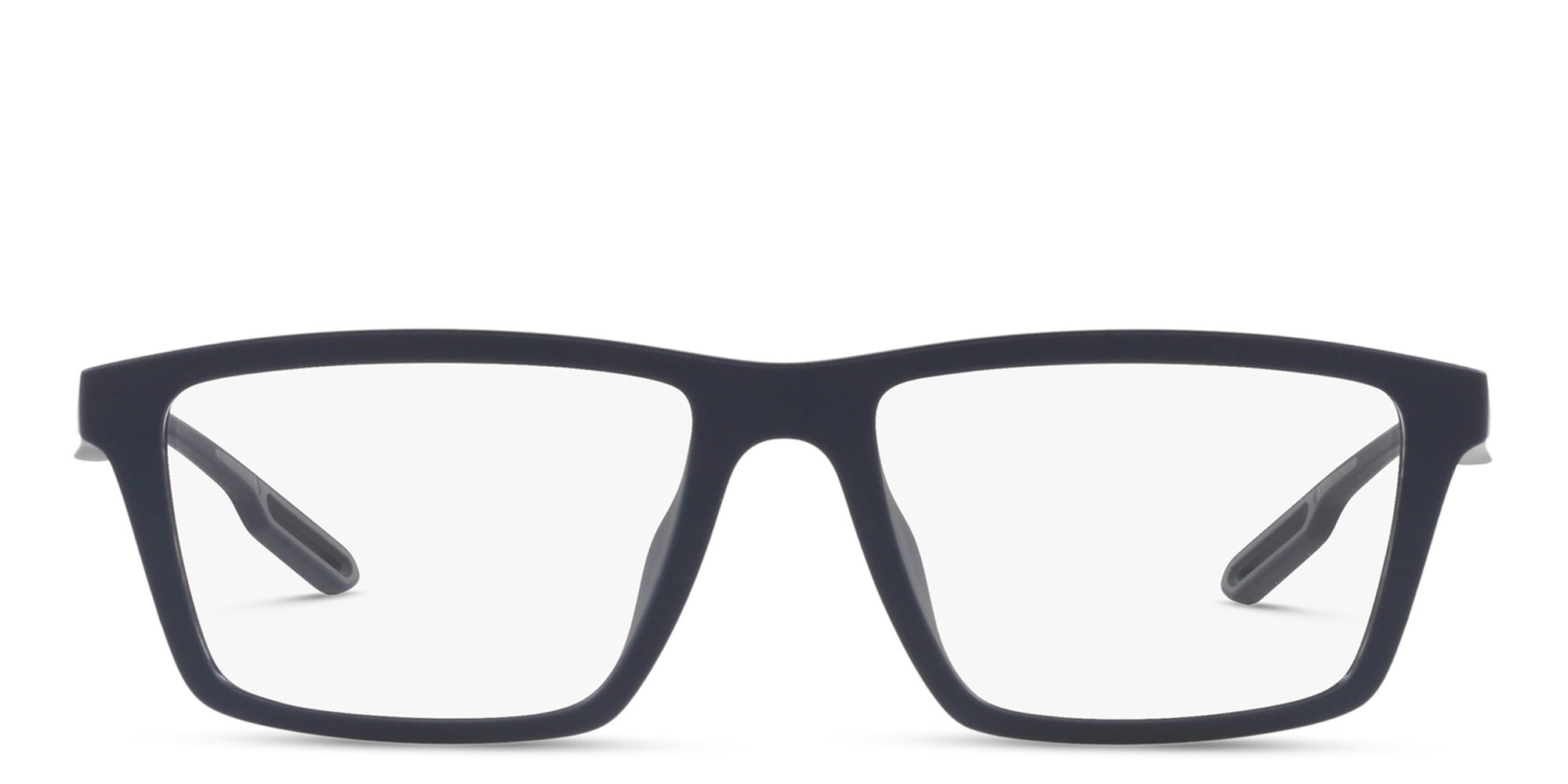 Emporio Armani Wide Rectangle Eyeglasses in Matte Blue – Product Photo 1