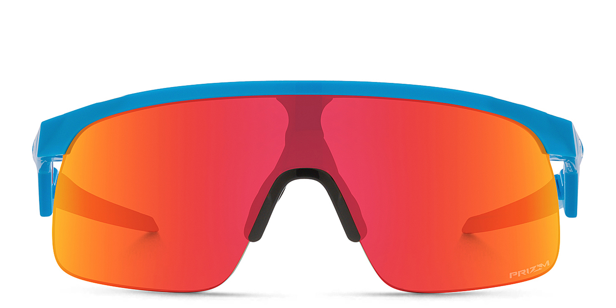 Shop Oakley Unisex Half-Rim Wide Mask Sunglasses in Sky Blue online.