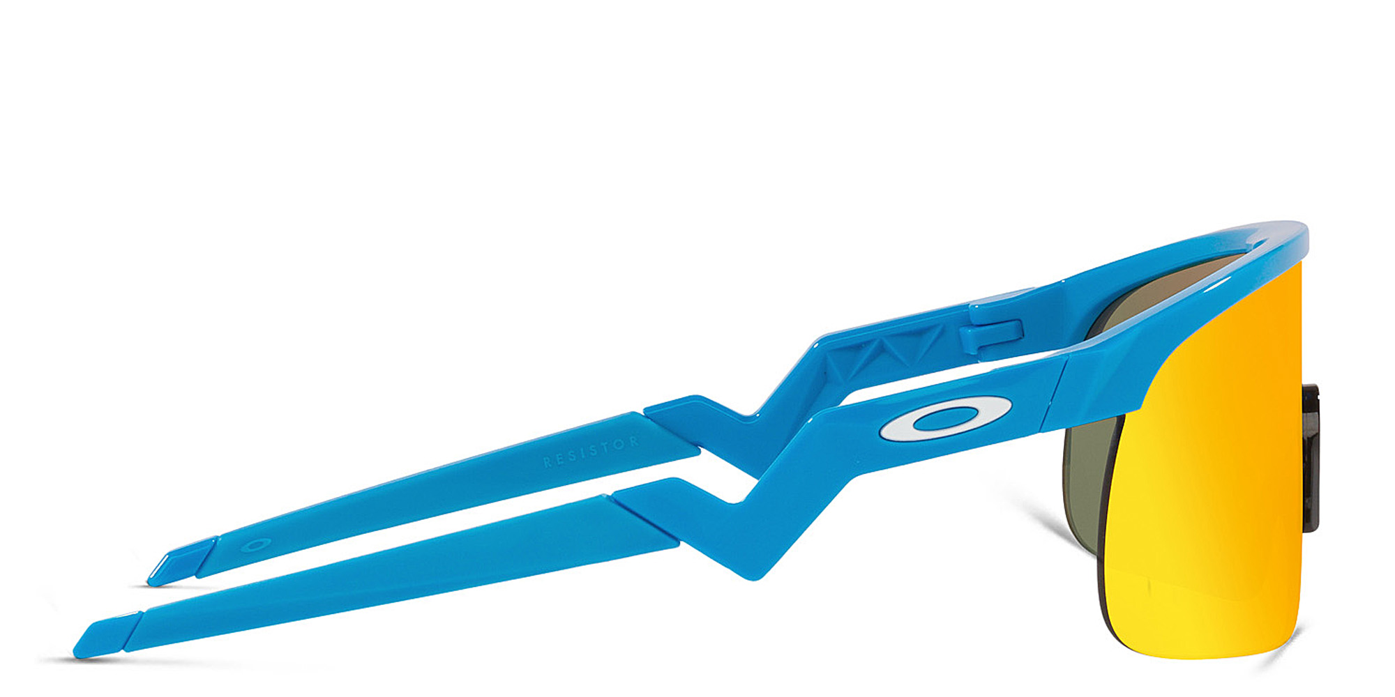 Shop Oakley Unisex Half-Rim Wide Mask Sunglasses in Sky Blue online.