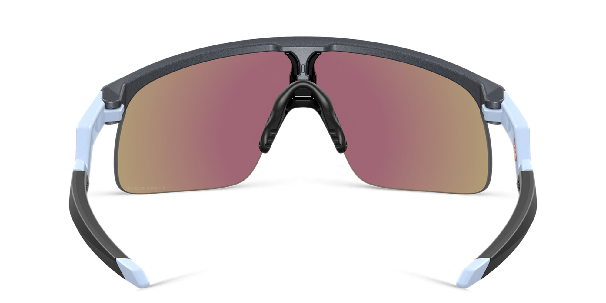 Shop Oakley Half-Rim Mask Sunglasses in Blue Steel online.