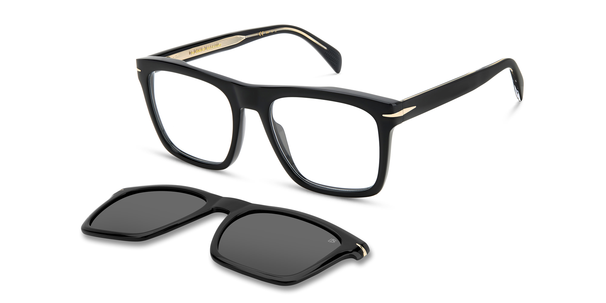 DAVID BECKHAM Square Eyeglasses in Black – Product Photo 5