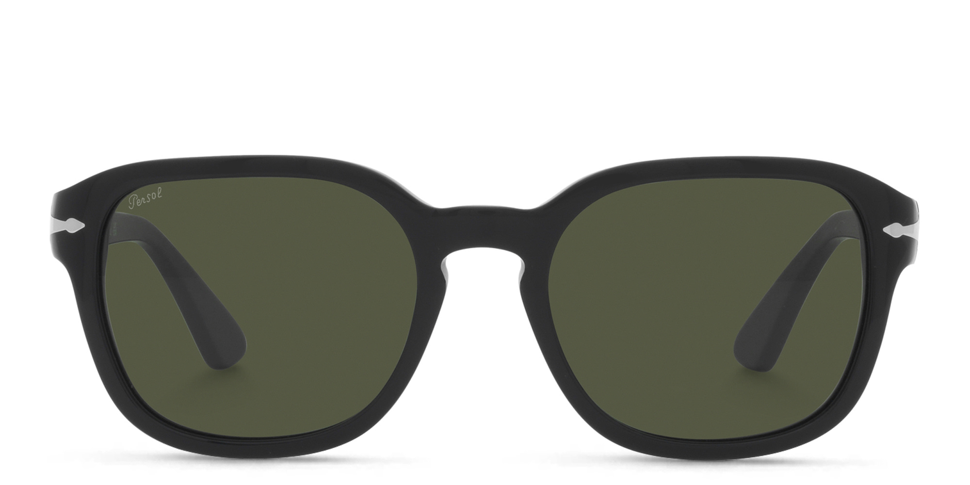 PERSOL Unisex Round Sunglasses in Black – Product Photo 1