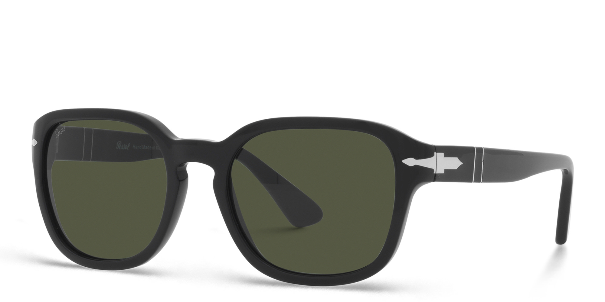 Shop PERSOL Unisex Round Sunglasses in Black online.