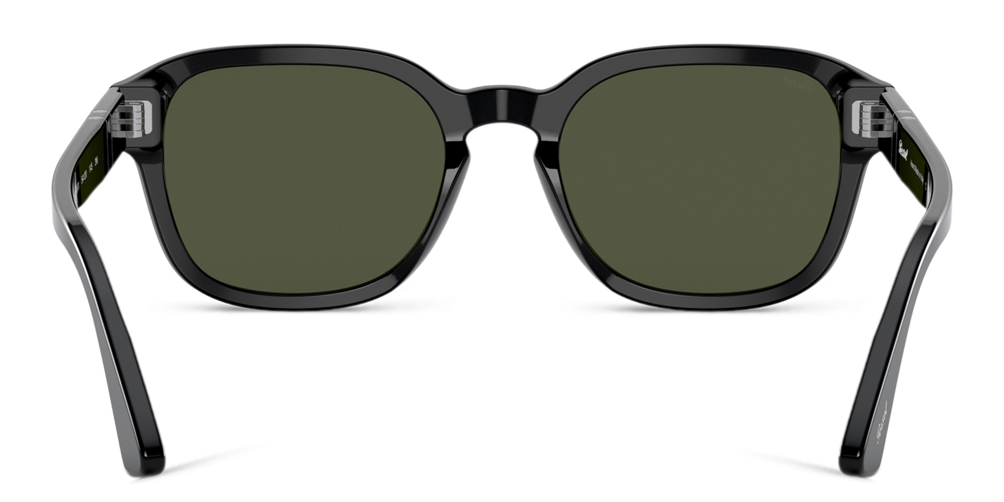PERSOL Unisex Round Sunglasses in Black – Product Photo 4