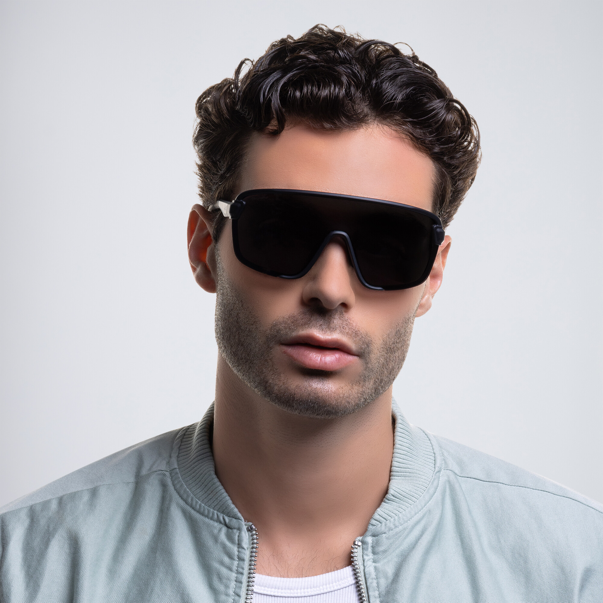 Shop SMITH Unisex Wide Irregular Sunglasses in Black online.