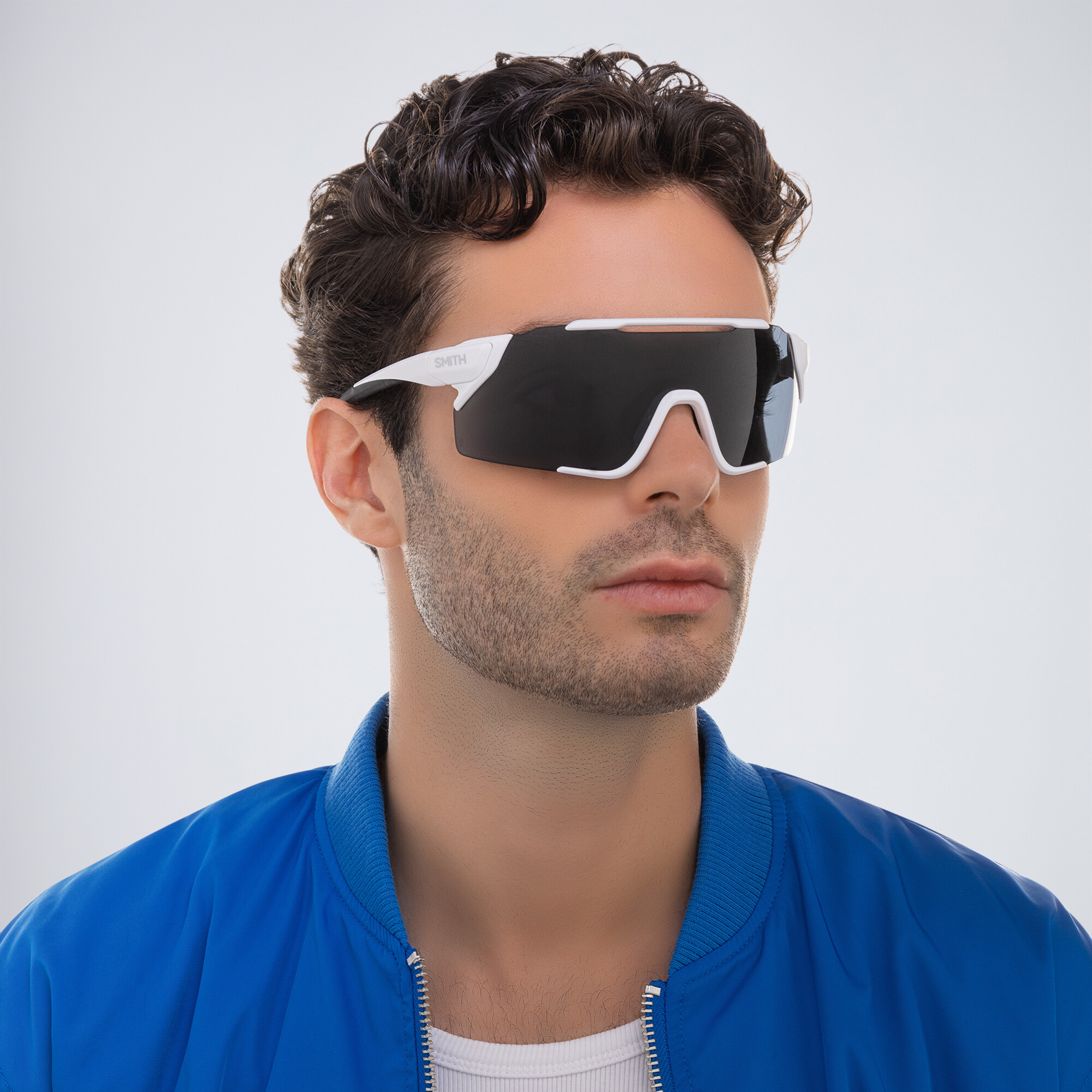 Shop SMITH Unisex Wide Irregular Sunglasses in Black online.