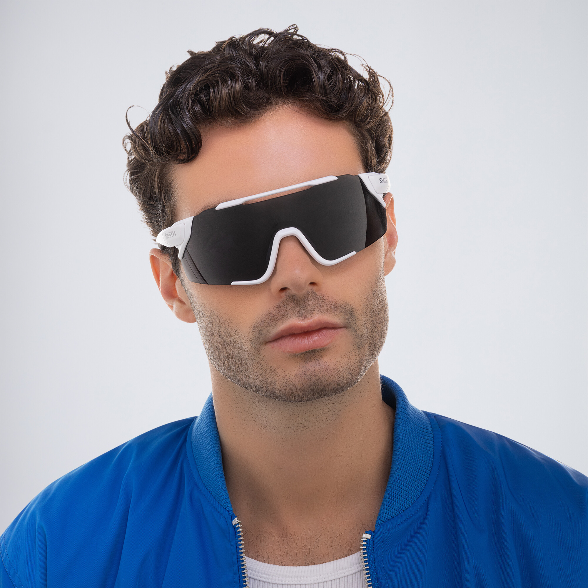 Shop SMITH Unisex Wide Irregular Sunglasses in Black online.