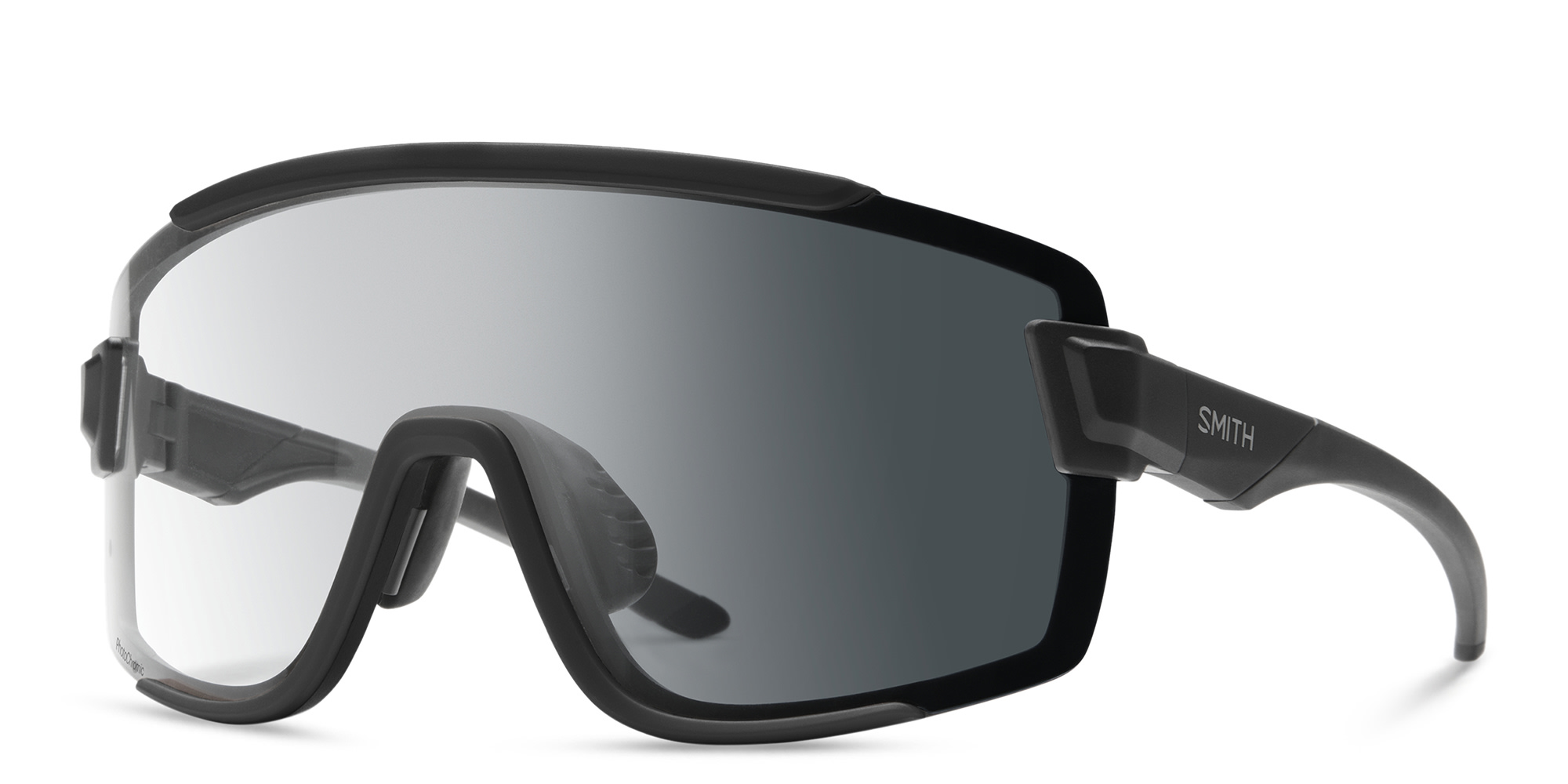 Shop SMITH Unisex Wide Irregular Sunglasses in Black online.