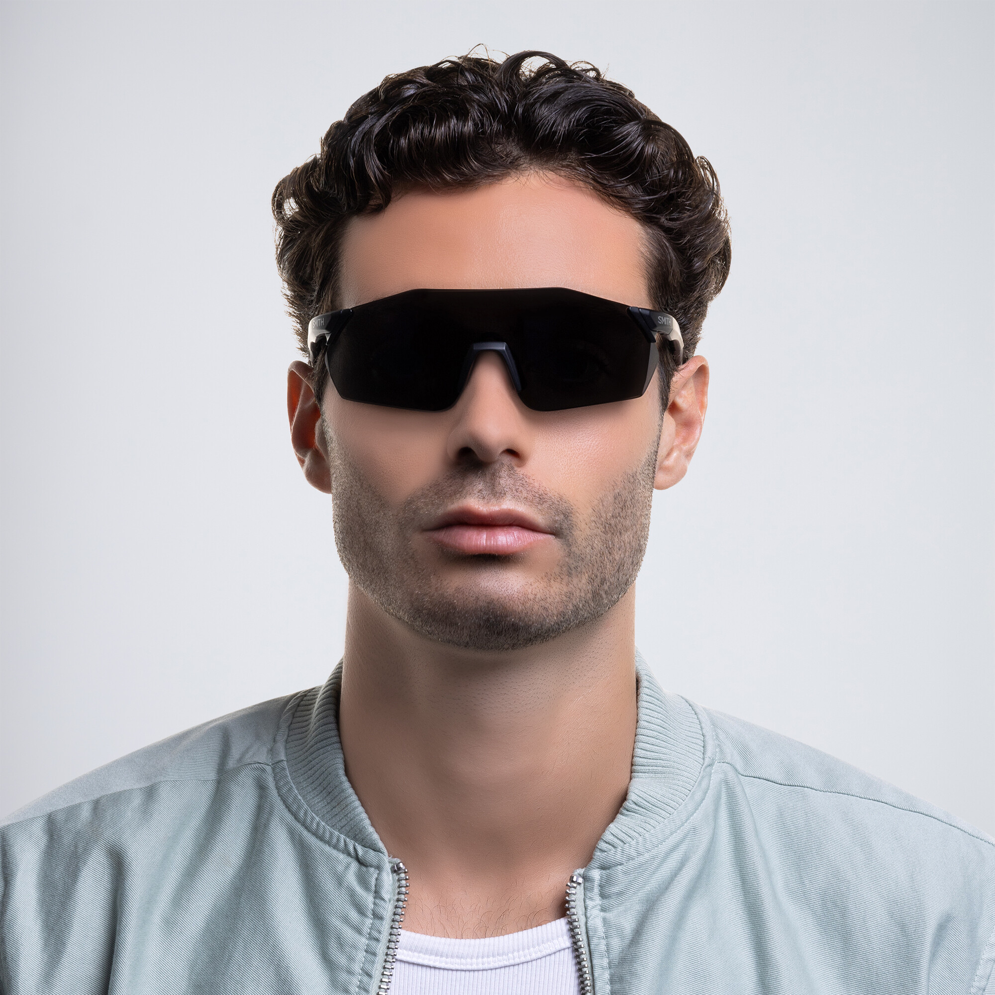 SMITH Unisex Rimless Wide Irregular Sunglasses in Black – Product Photo 7