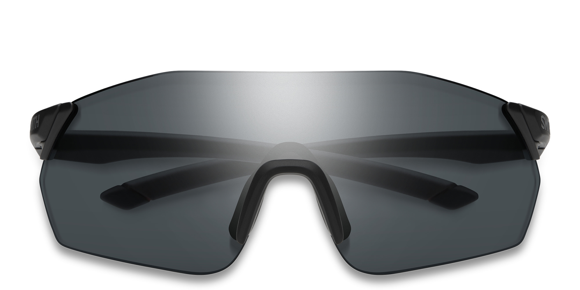 SMITH Unisex Rimless Wide Irregular Sunglasses in Black – Product Photo 1