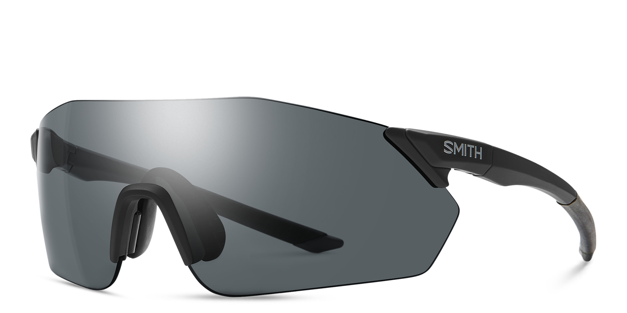 SMITH Unisex Rimless Wide Irregular Sunglasses in Black – Product Photo 2