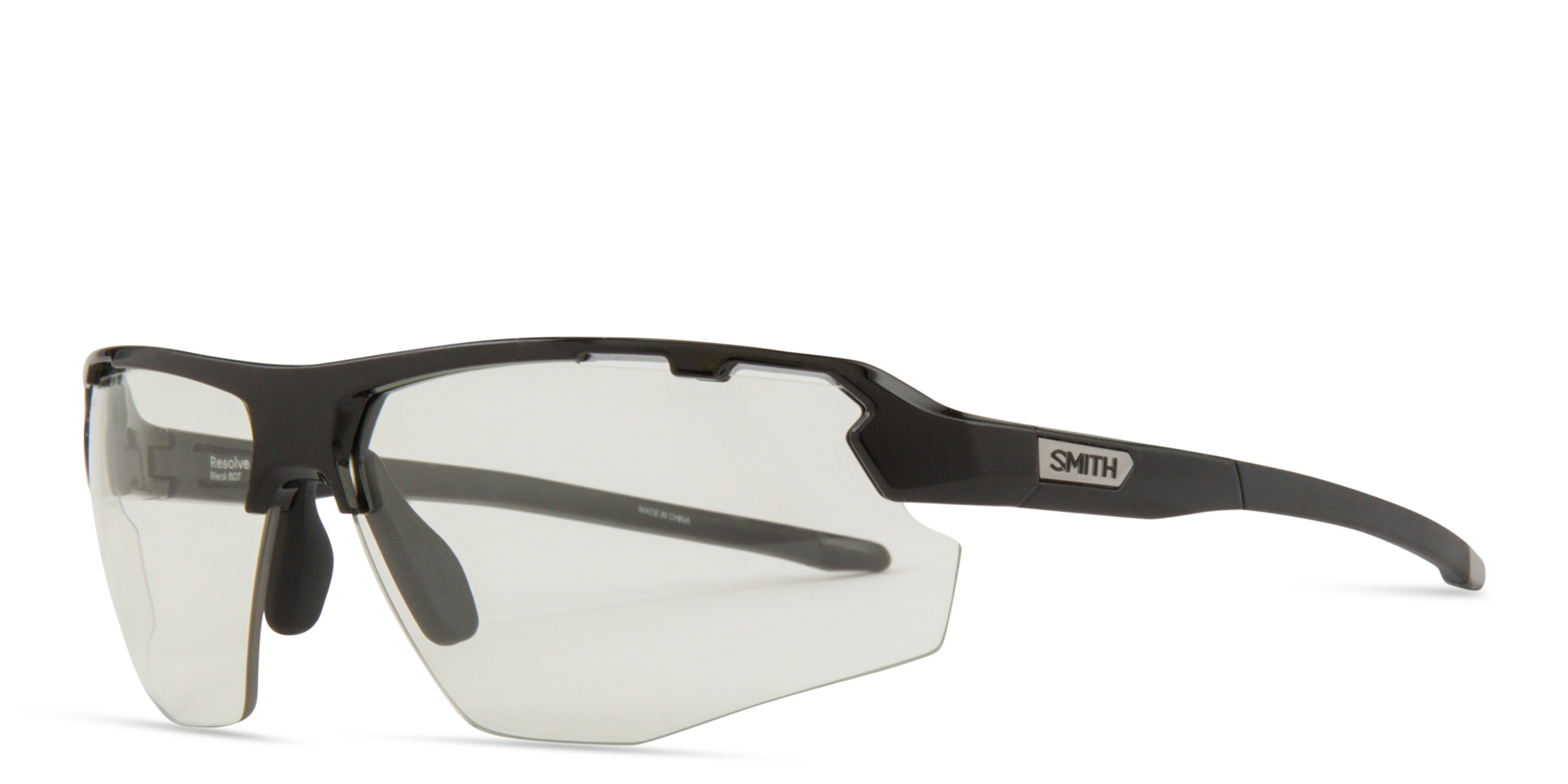 SMITH Unisex Half-Rim Wide Irregular Sunglasses in Black – Product Photo 2