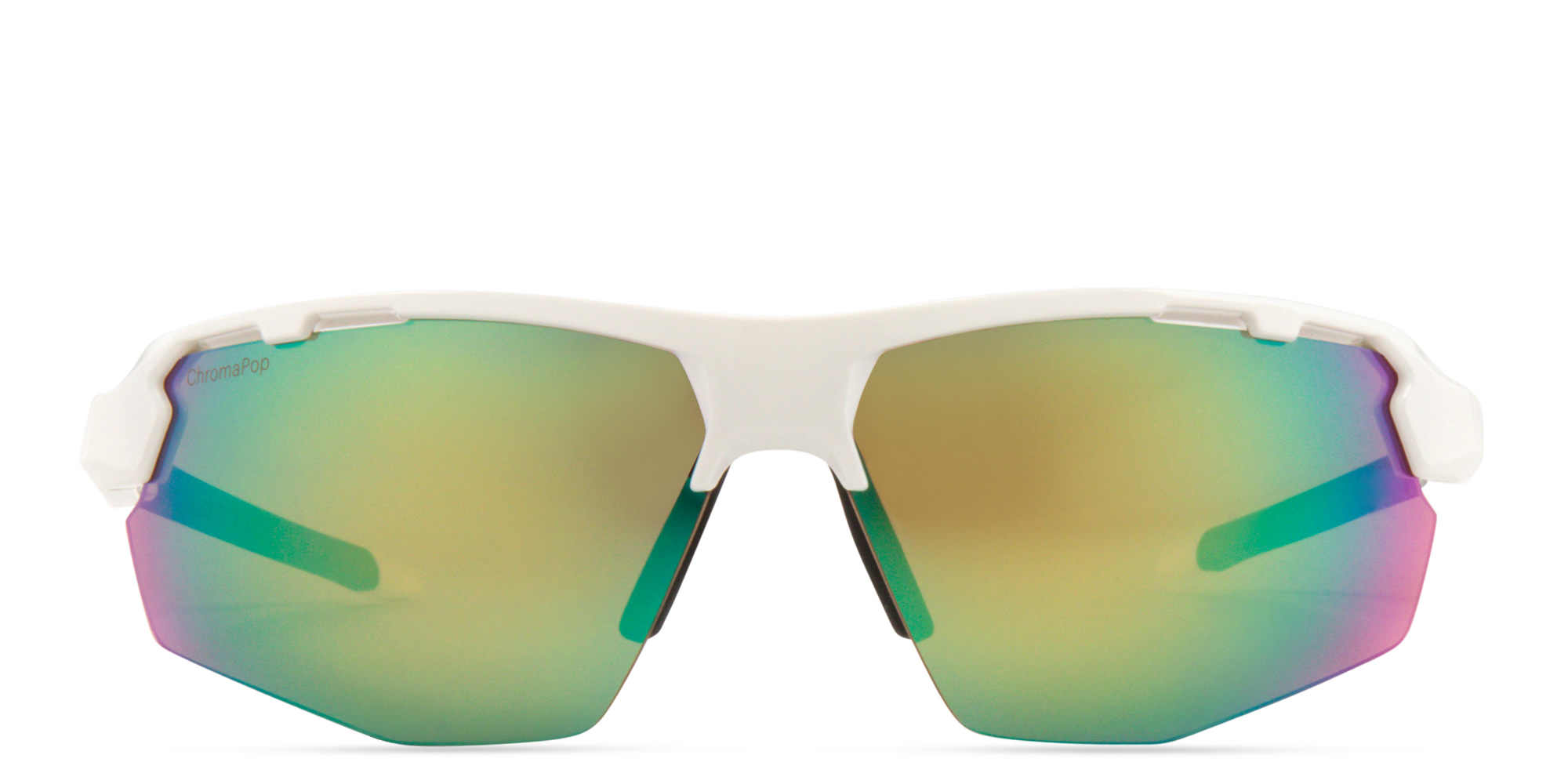 SMITH Unisex Half-Rim Wide Irregular Sunglasses in White – Product Photo 1