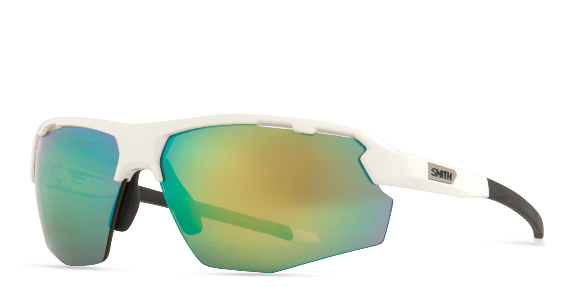 SMITH Unisex Half-Rim Wide Irregular Sunglasses in White – Product Photo 2