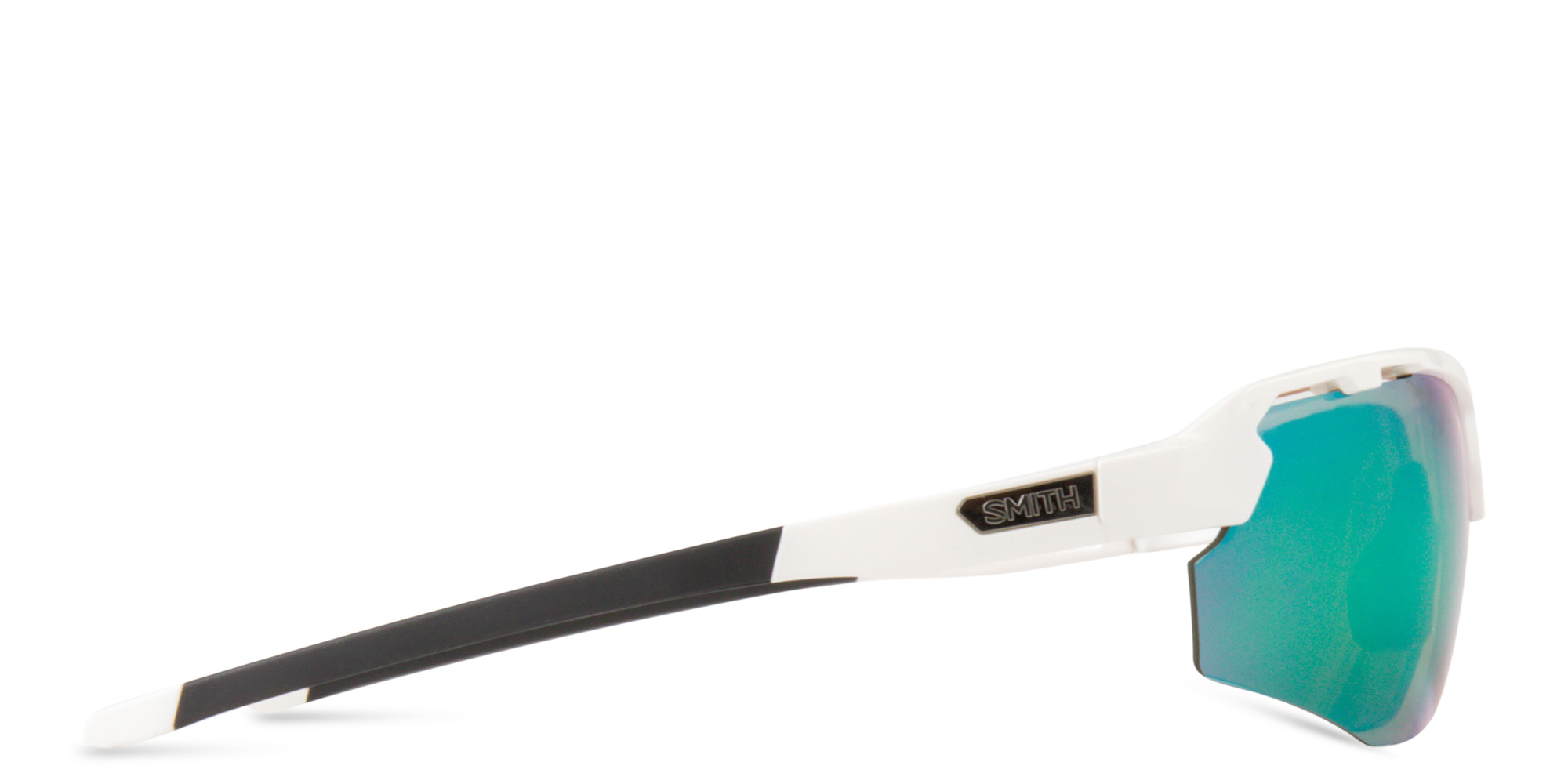 SMITH Unisex Half-Rim Wide Irregular Sunglasses in White – Product Photo 3