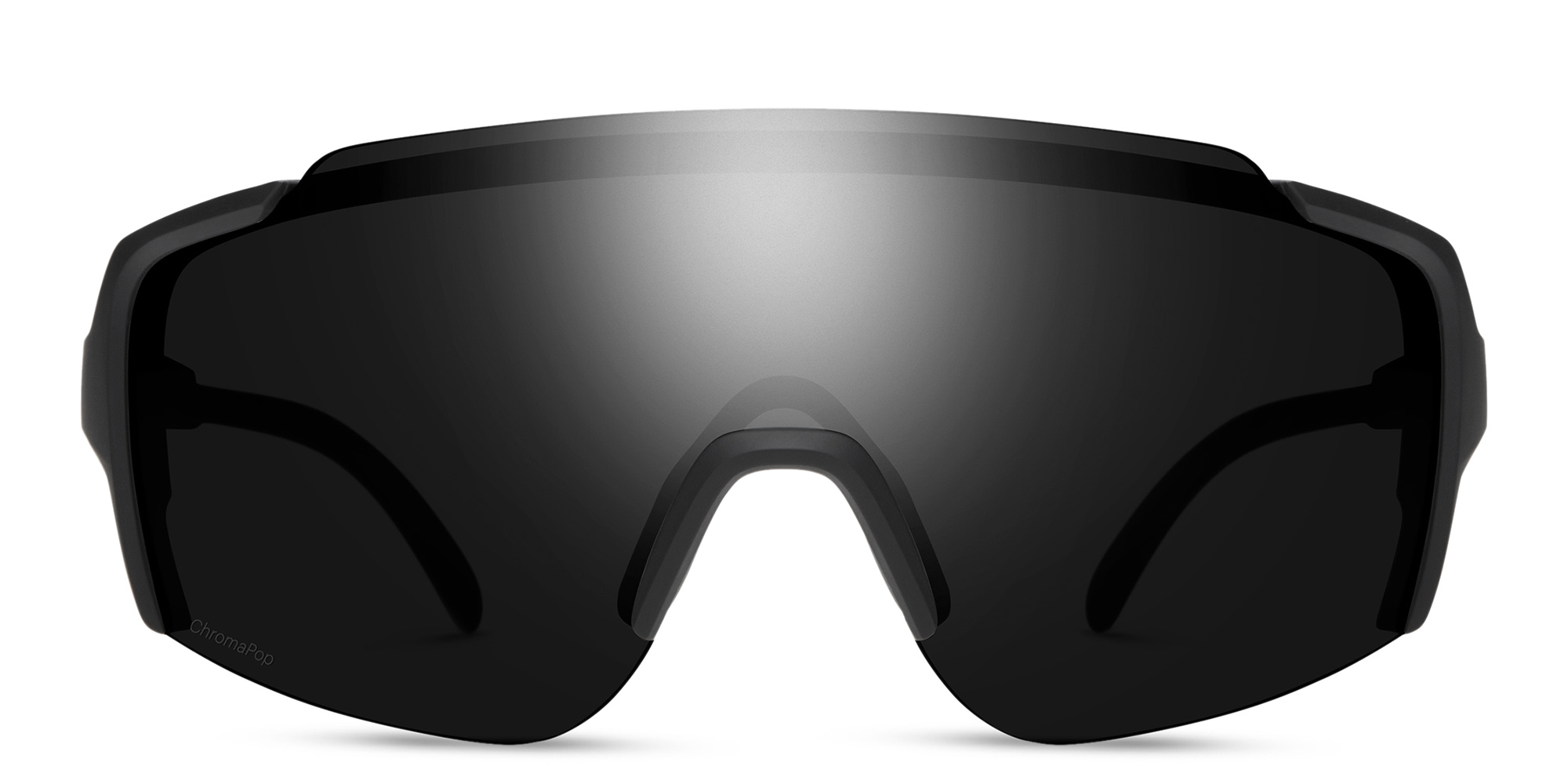 Shop SMITH Unisex Half-Rim Wide Irregular Sunglasses in Black online.