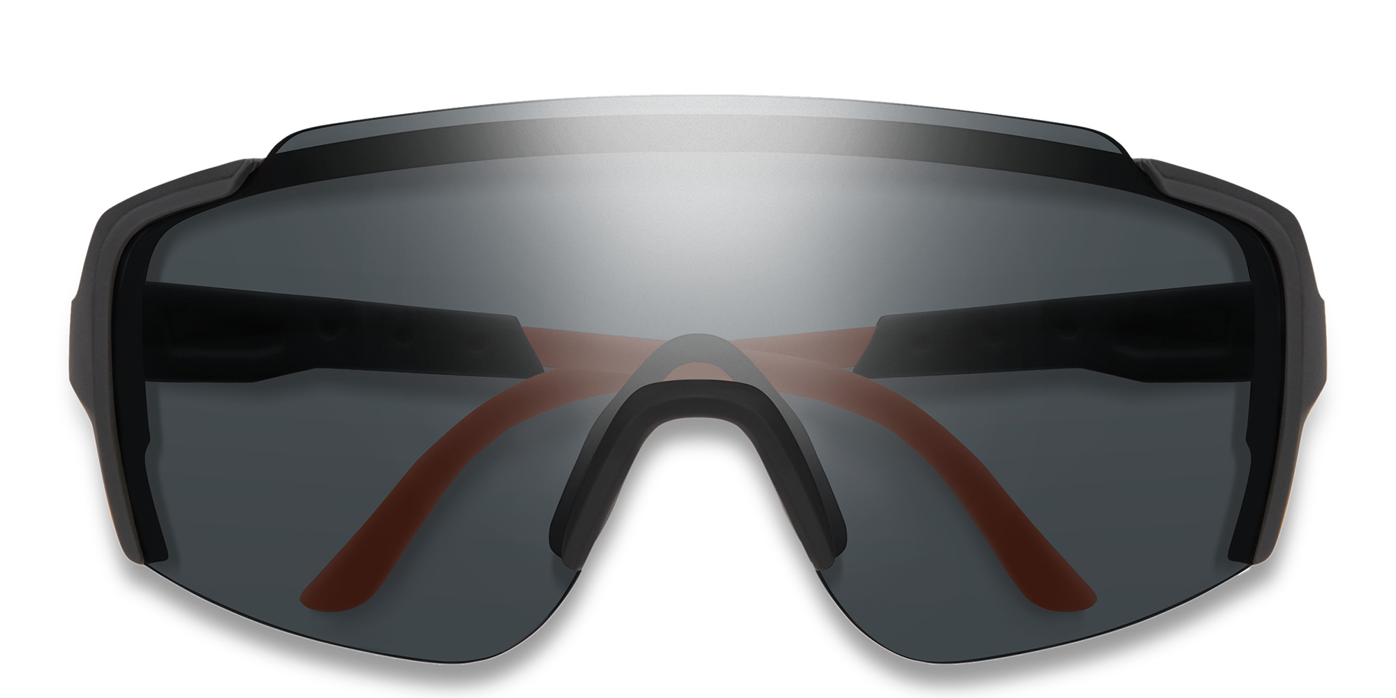 Shop SMITH Unisex Half-Rim Wide Irregular Sunglasses in Black online.