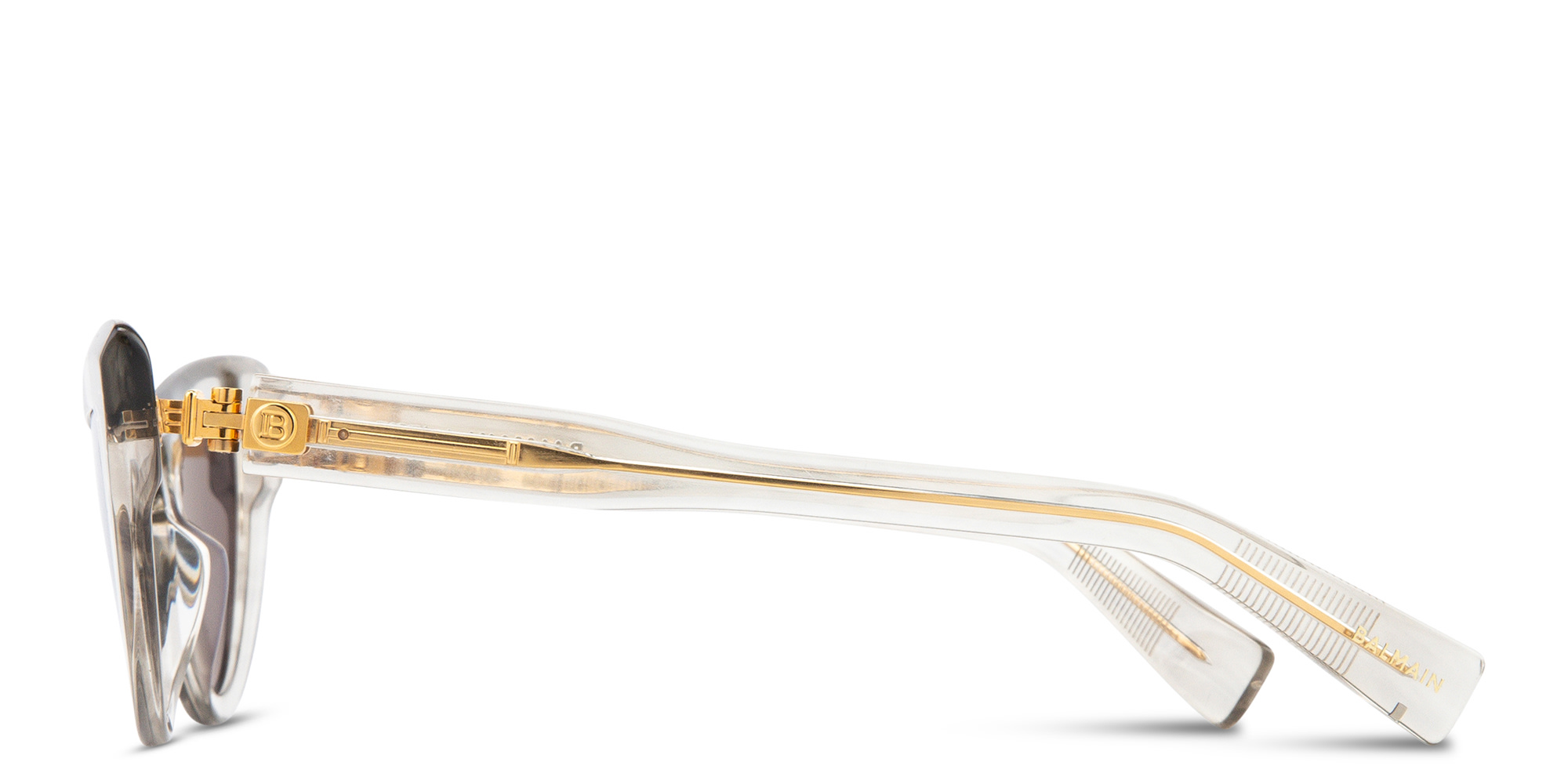 Shop BALMAIN Cat-Eye Sunglasses in Transparent Grey online.