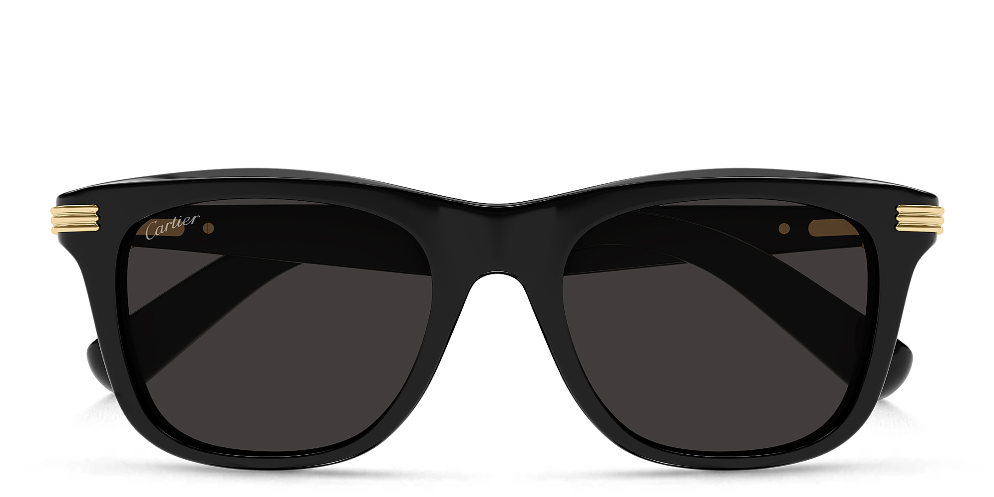 Shop Cartier Première de Cartier Rectangle Sunglasses in Black online.