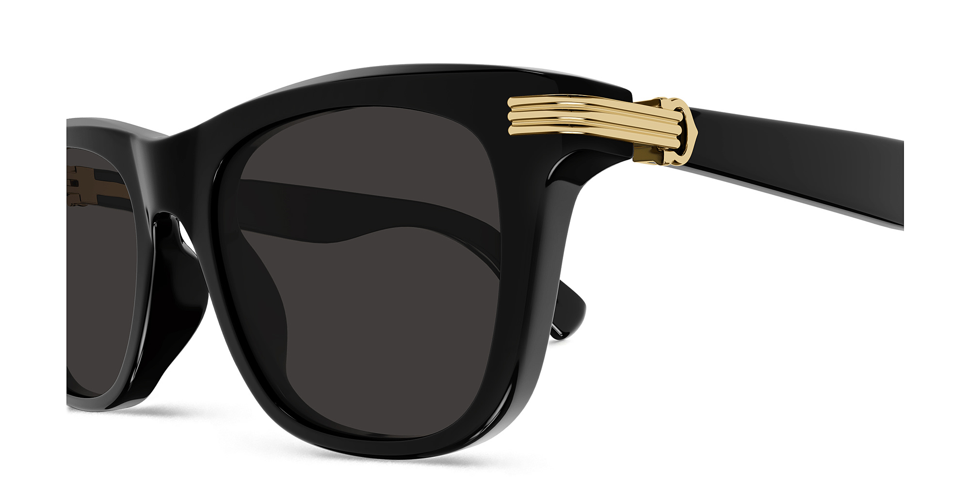 Shop Cartier Première de Cartier Rectangle Sunglasses in Black online.