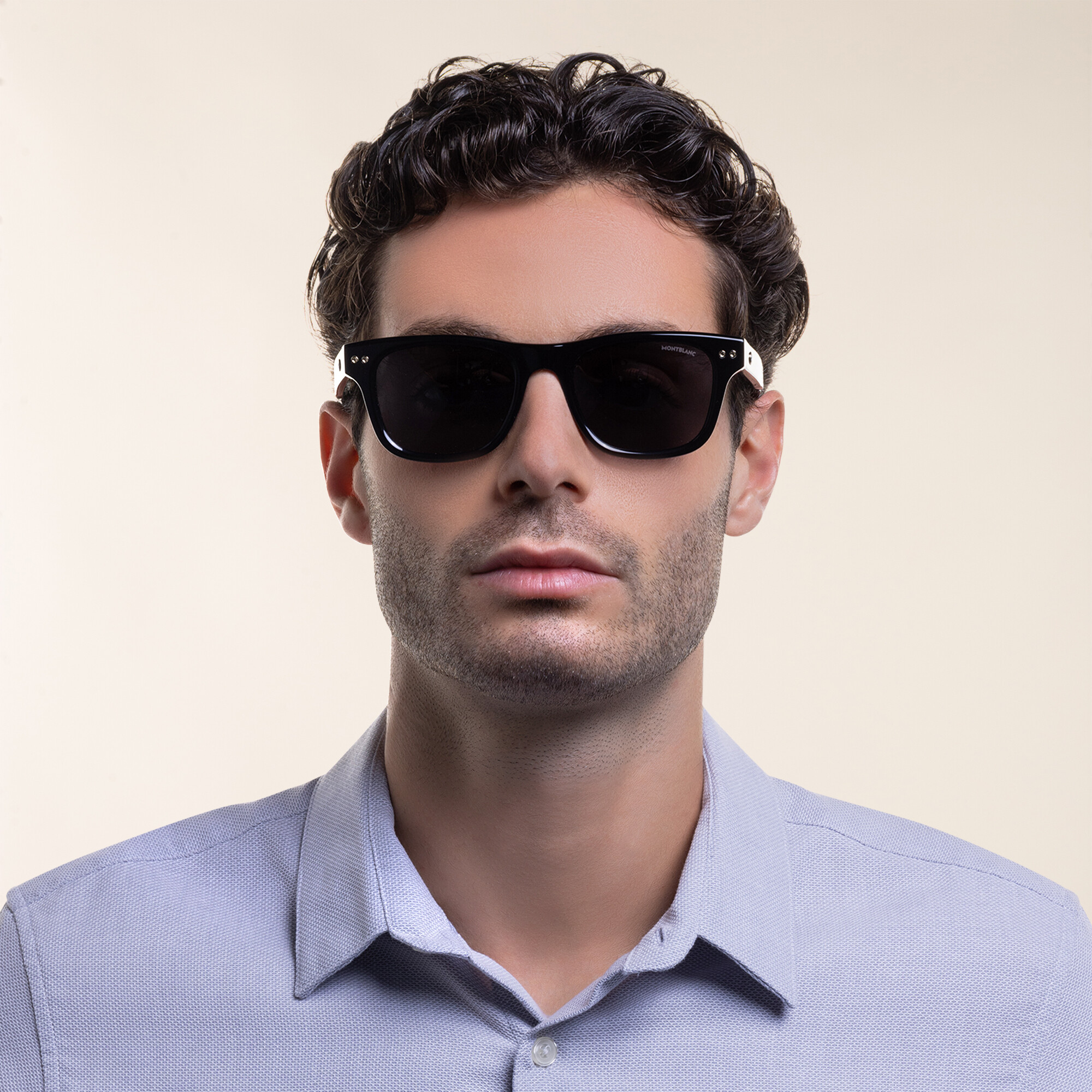 MONTBLANC Rectangle Sunglasses in Black – Product Photo 5