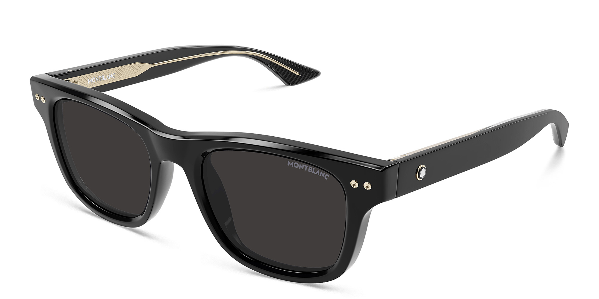 MONTBLANC Rectangle Sunglasses in Black – Product Photo 2