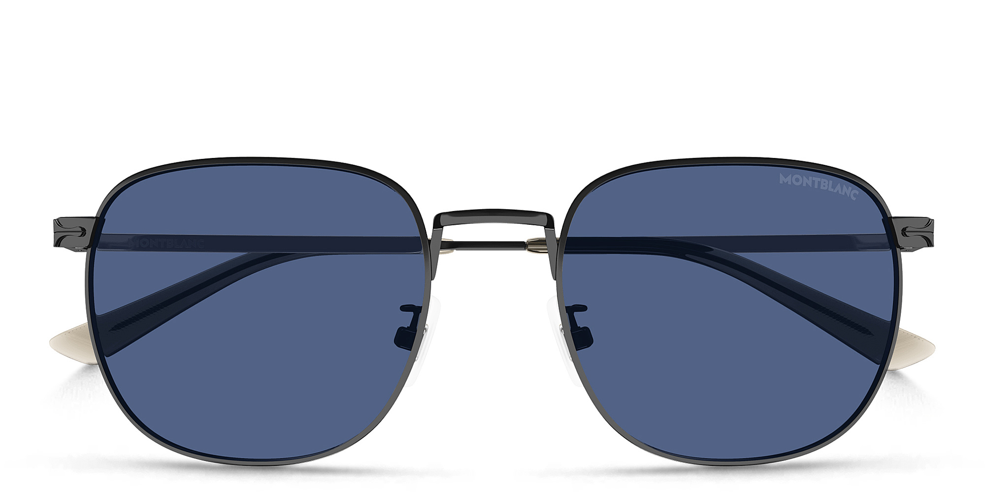 Shop MONTBLANC Square Sunglasses in Gunmetal online.