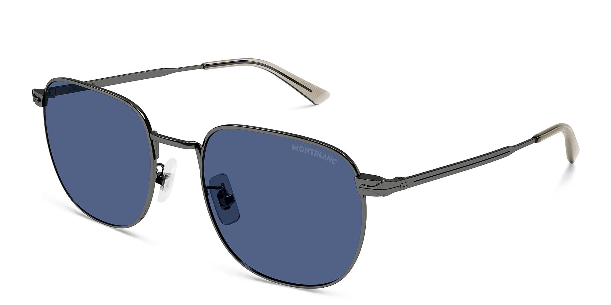 Shop MONTBLANC Square Sunglasses in Gunmetal online.
