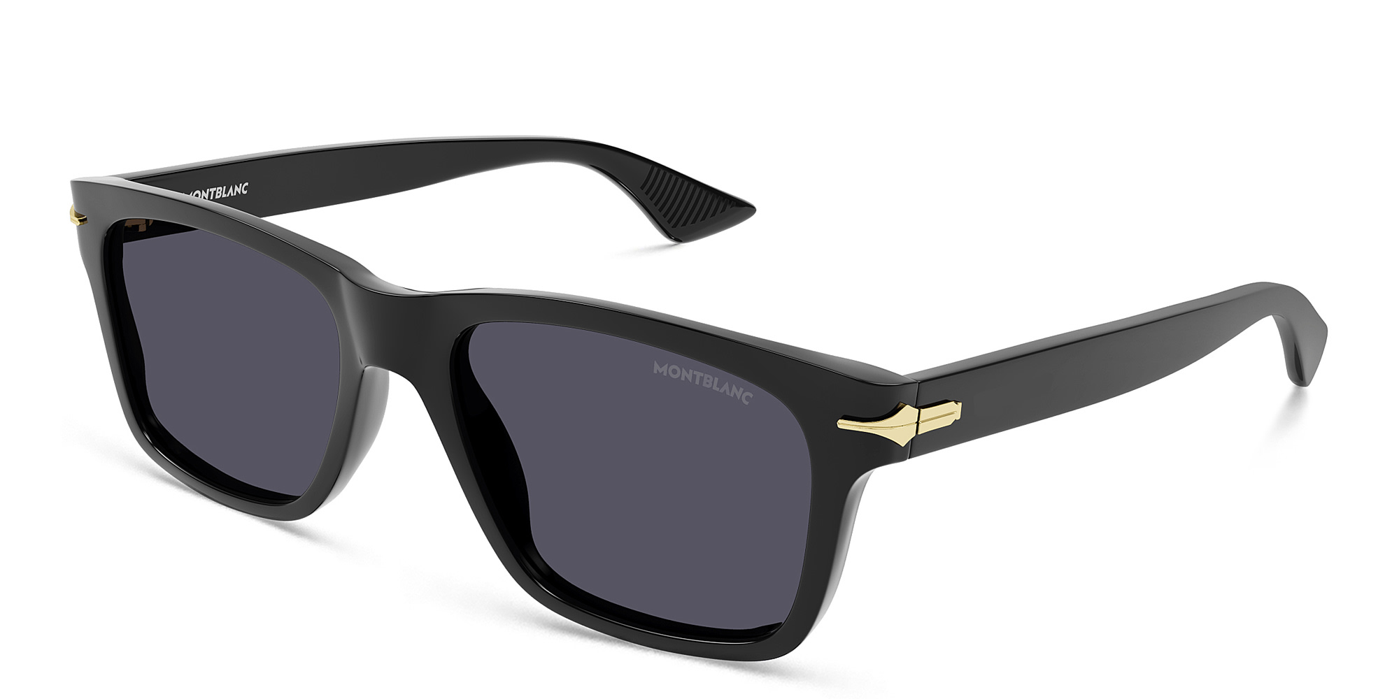 MONTBLANC Rectangle Sunglasses in Black – Product Photo 2