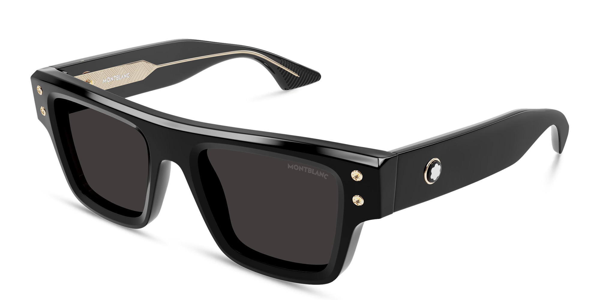 تسوق نظارات شمسية مربّعة مونت بلانك بلون أسود أونلاين.
