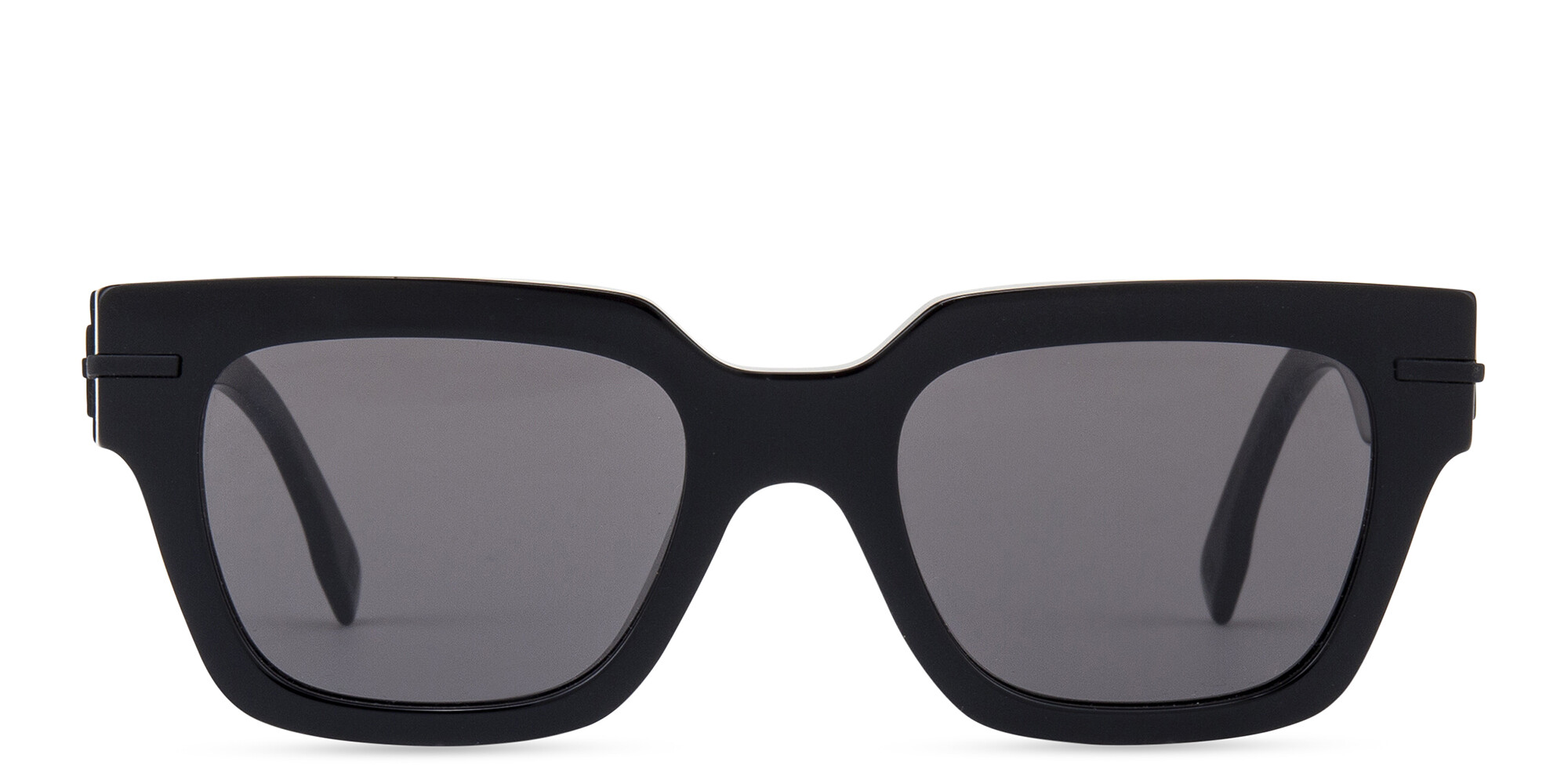 Shop FENDI Fendigraphy Rectangle Sunglasses in Black online.