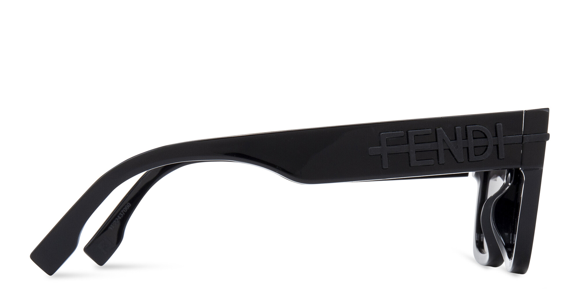 Shop FENDI Fendigraphy Rectangle Sunglasses in Black online.