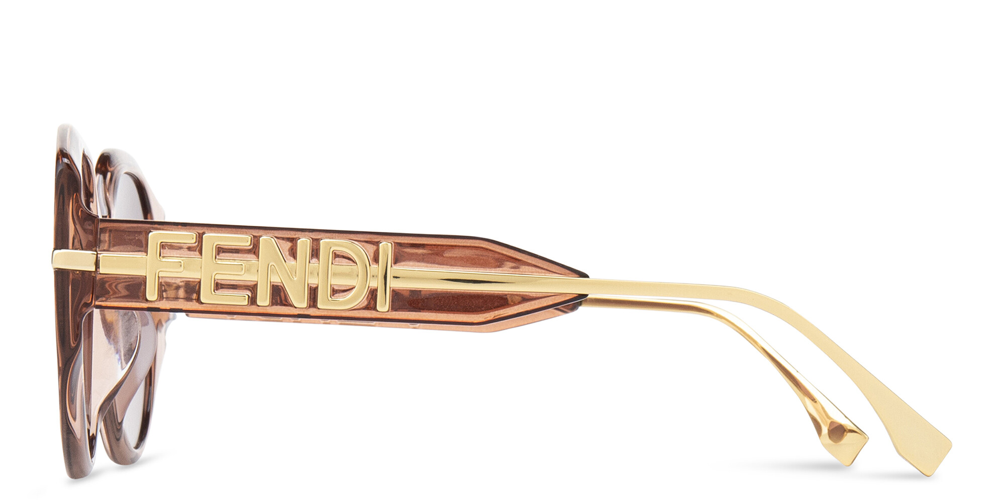 Shop FENDI Fendigraphy Oversized Oval Sunglasses in Transparent Pink online.