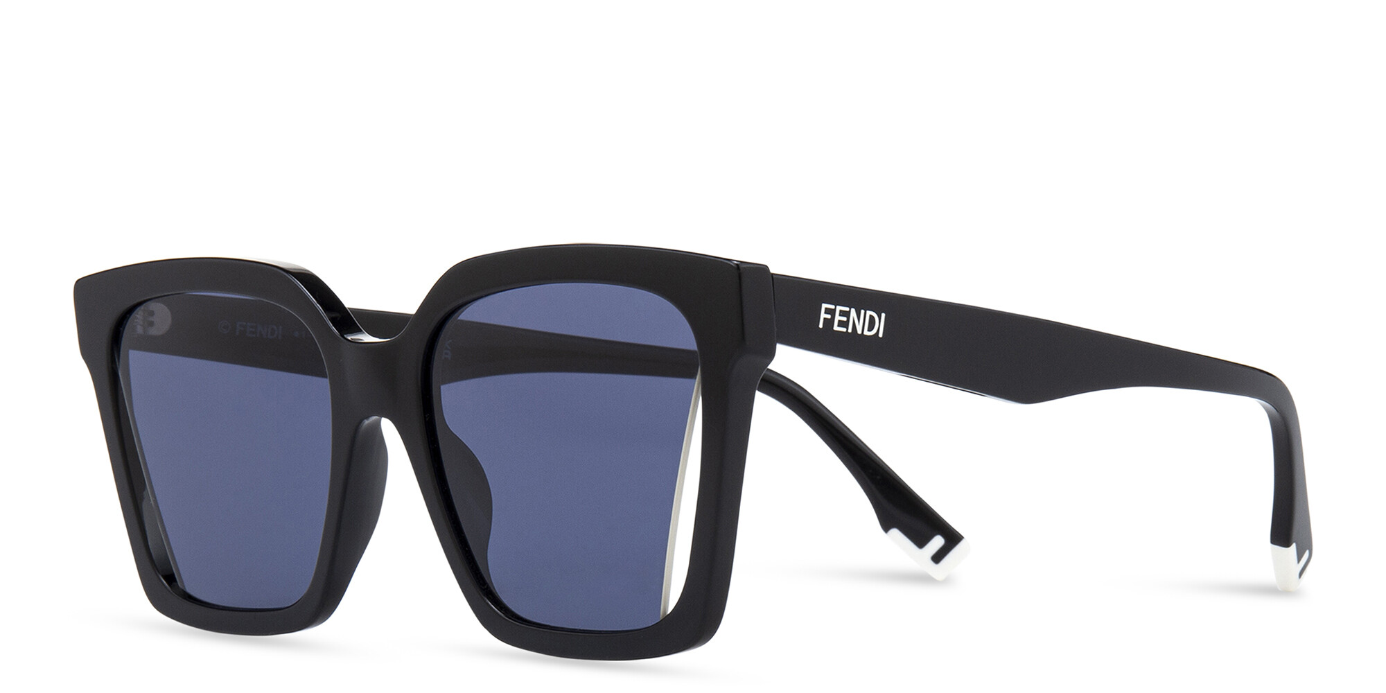 Shop FENDI Fendi Way Oversized Square Sunglasses in Black online.