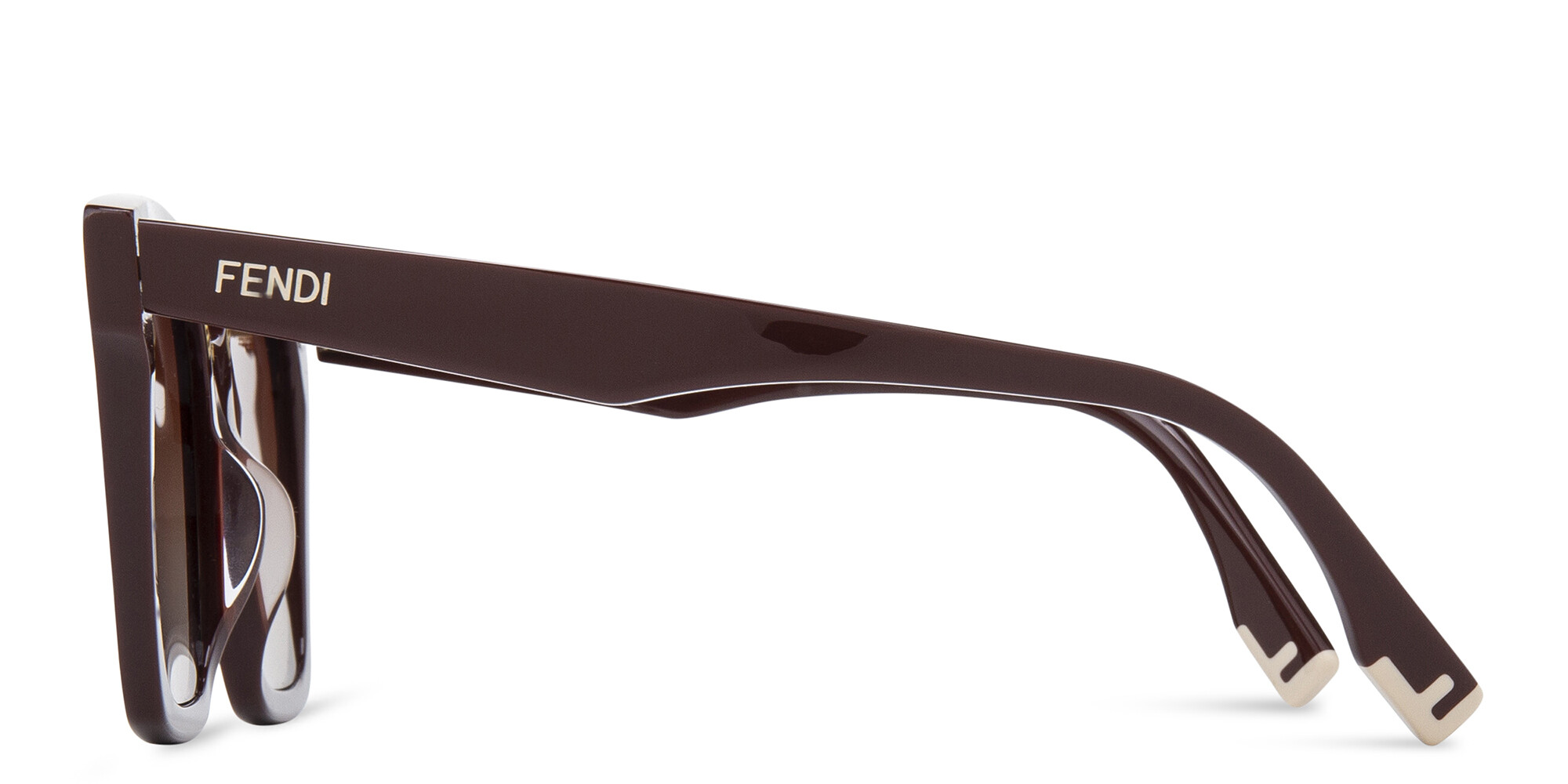 Shop FENDI Fendi Way Oversized Square Sunglasses in Bordeaux online.