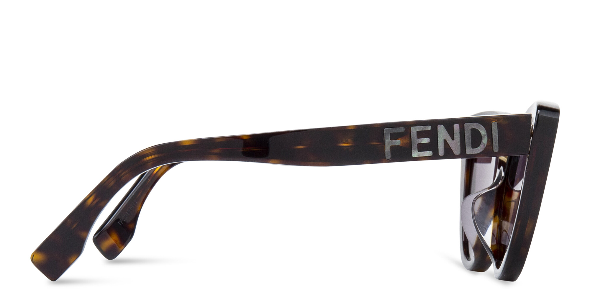 Shop FENDI Lettering Cat-Eye Sunglasses in Havana online.