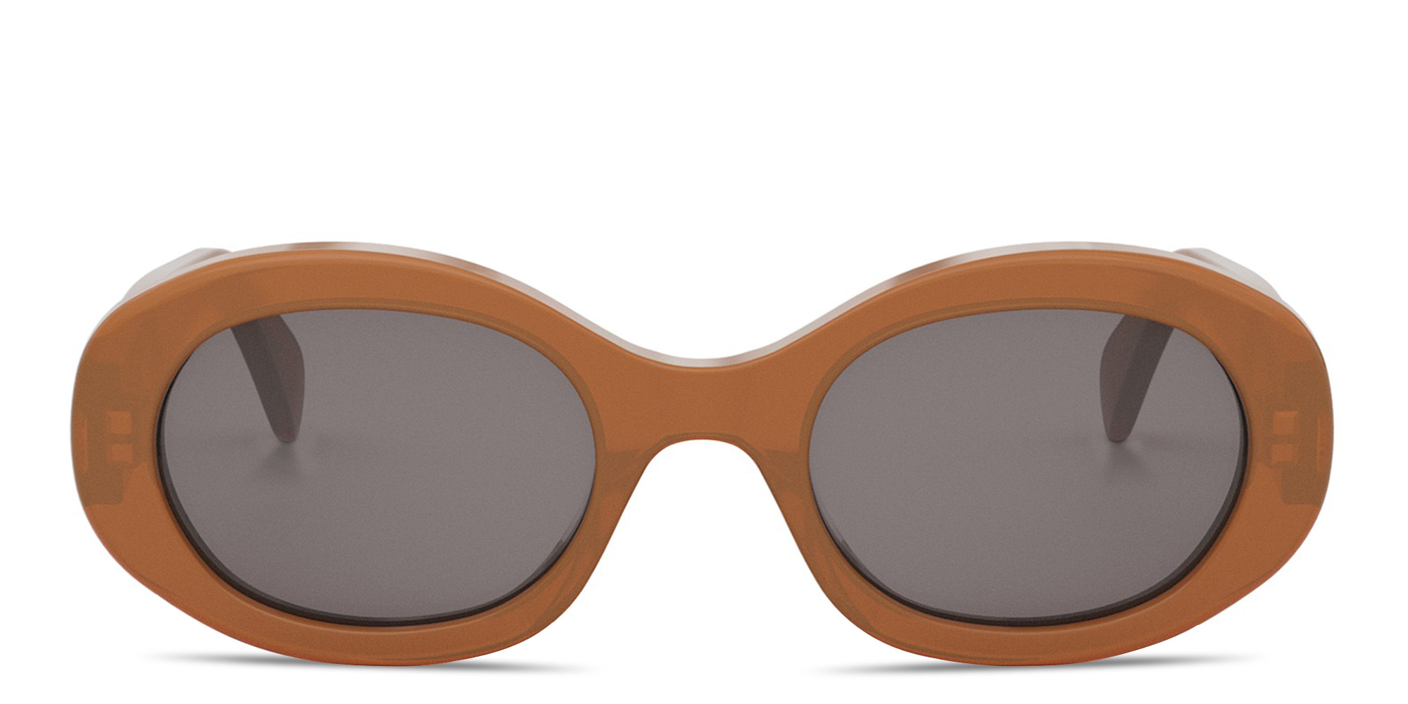 Shop CELINE Triomphe Brown Oval Sunglasses in Brown online.