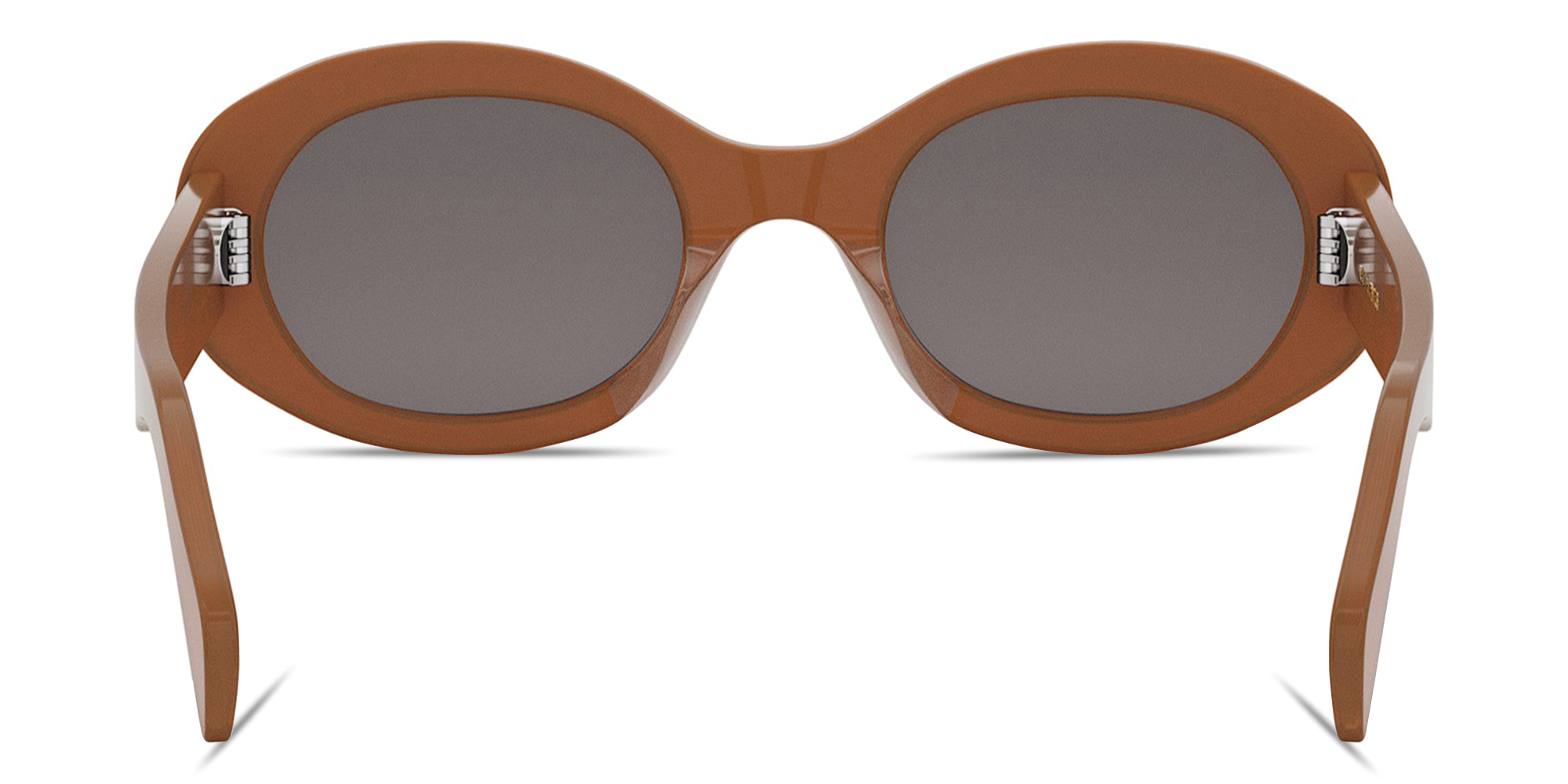 Shop CELINE Triomphe Brown Oval Sunglasses in Brown online.