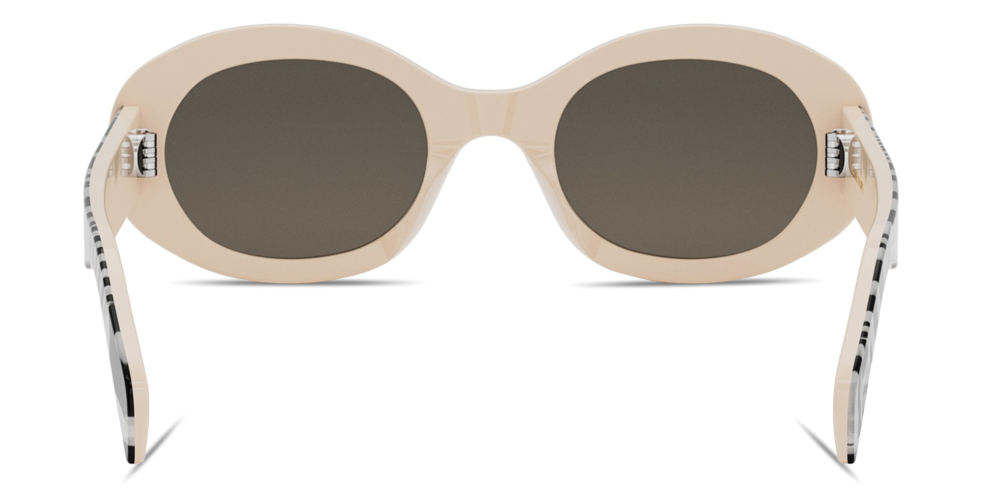 Shop CELINE Triomphe Black Oval Sunglasses in Brown online.