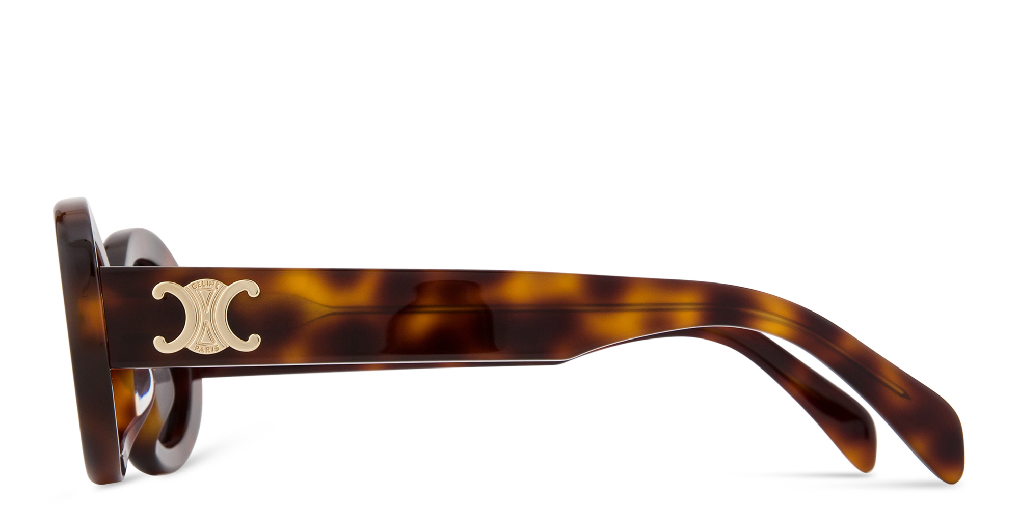 Shop CELINE Triomphe Oval Sunglasses in Havana online.