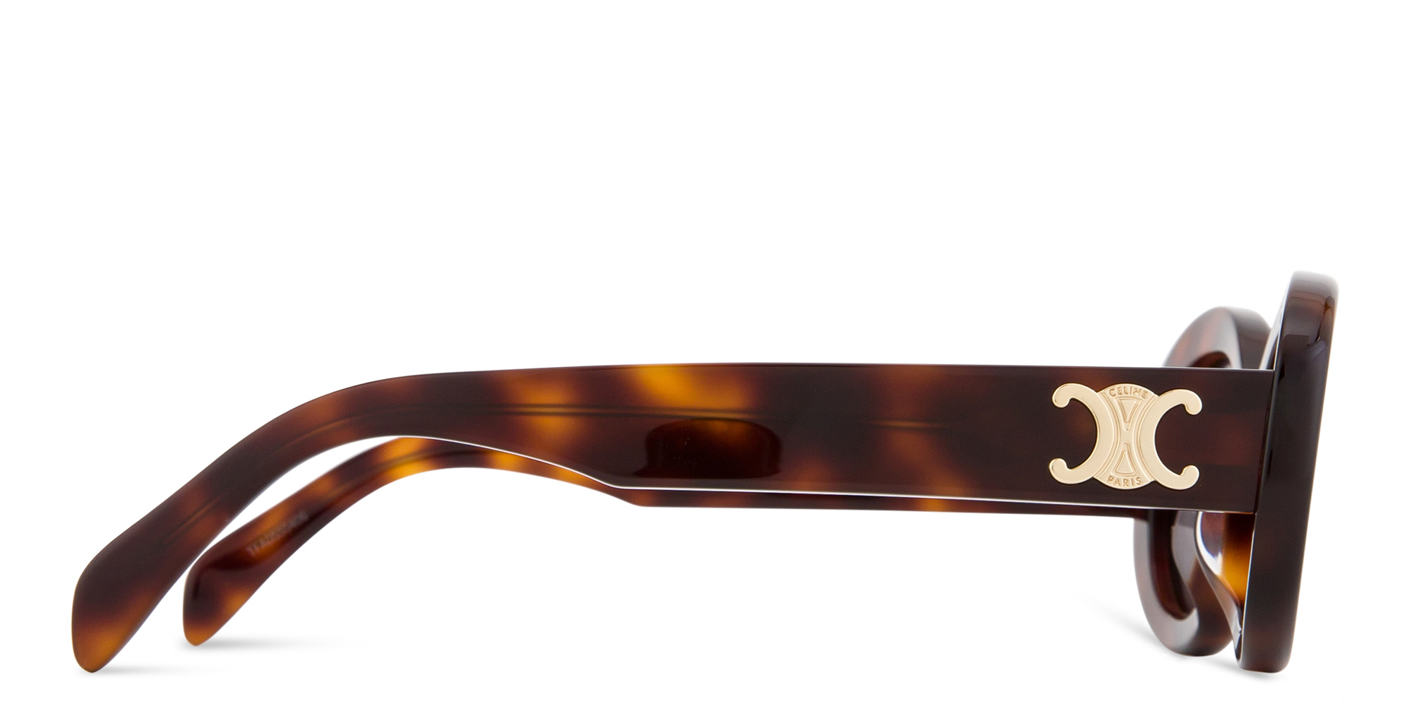 Shop CELINE Triomphe Oval Sunglasses in Havana online.