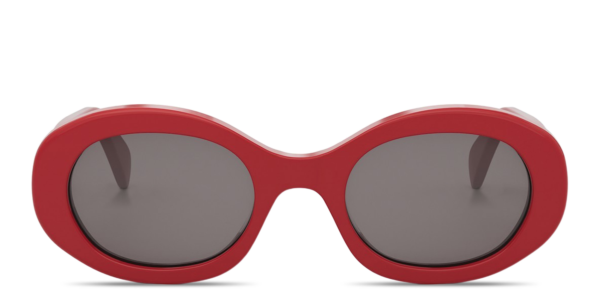 Shop CELINE Triomphe Oval Sunglasses in Red online.