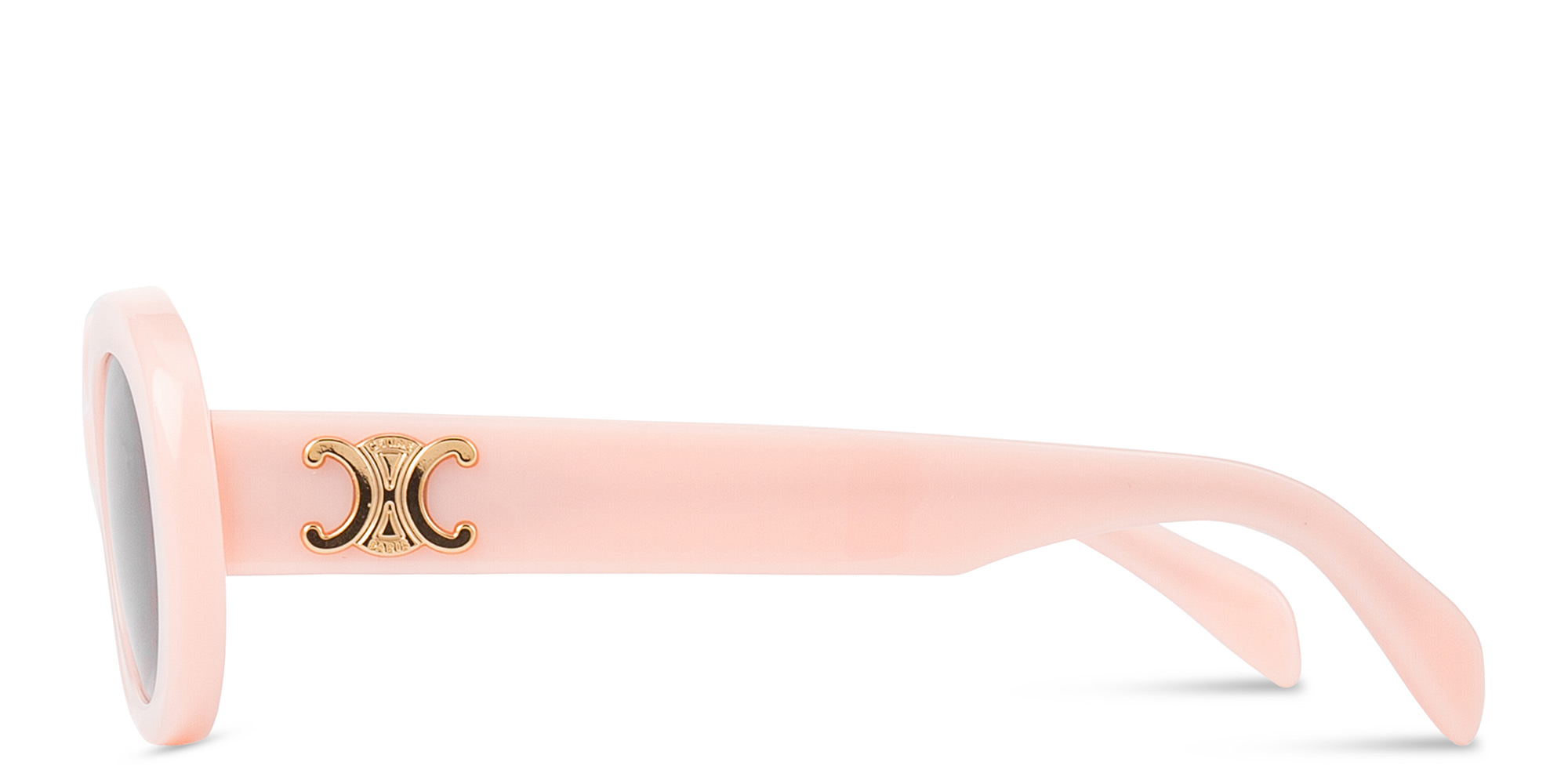 Shop CELINE Triomphe Oval Sunglasses in Rose online.